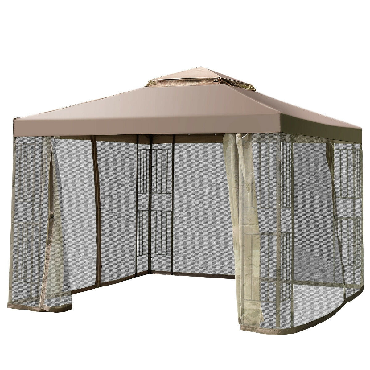 Costway 10' x 10' Gazebo Outdoor Canopy Shelter Awning Tent, Waterproof