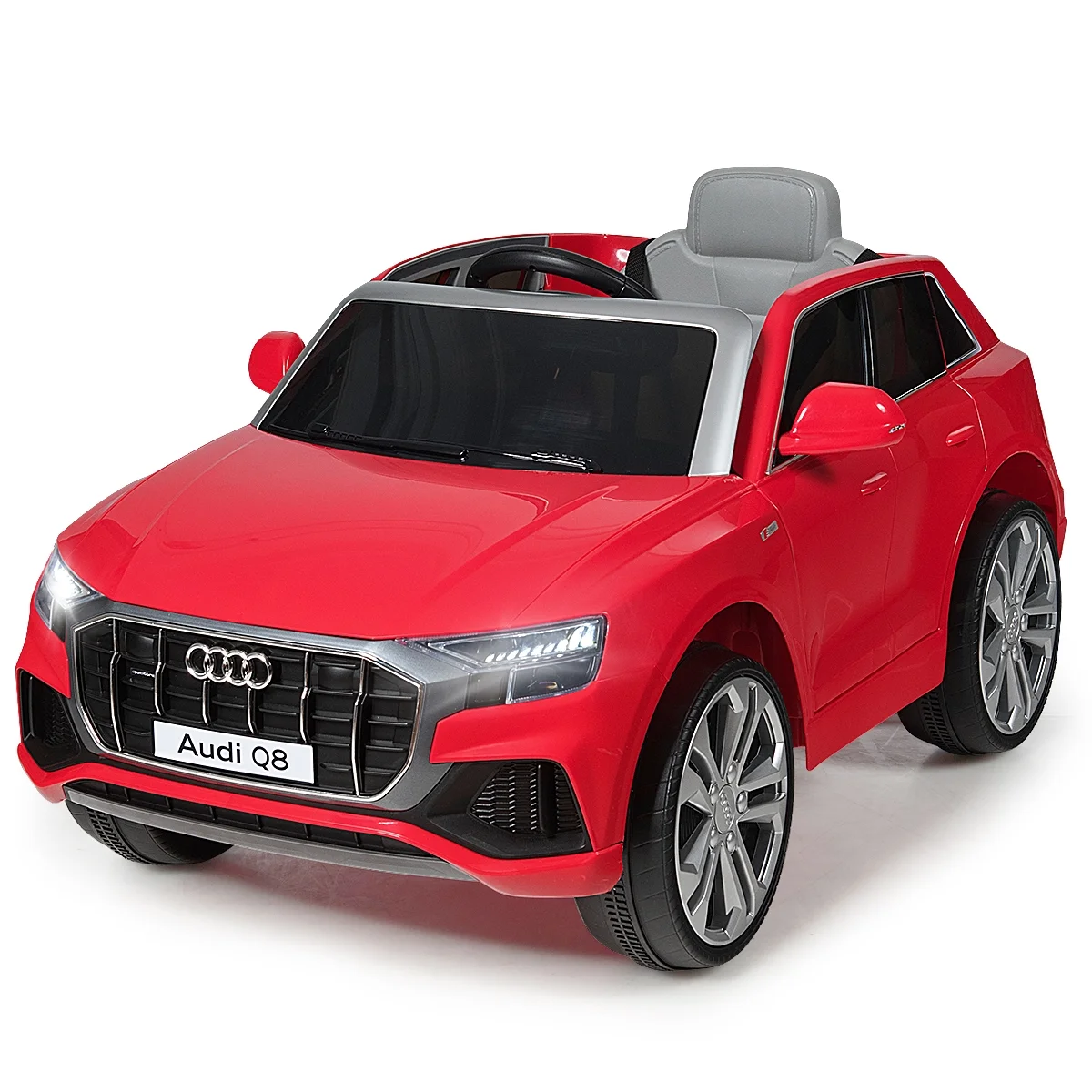 Costway 12V Licensed AudiQ8 Kids Ride On Car w/ 2.4G Remote Control MP3 LED Lights Red