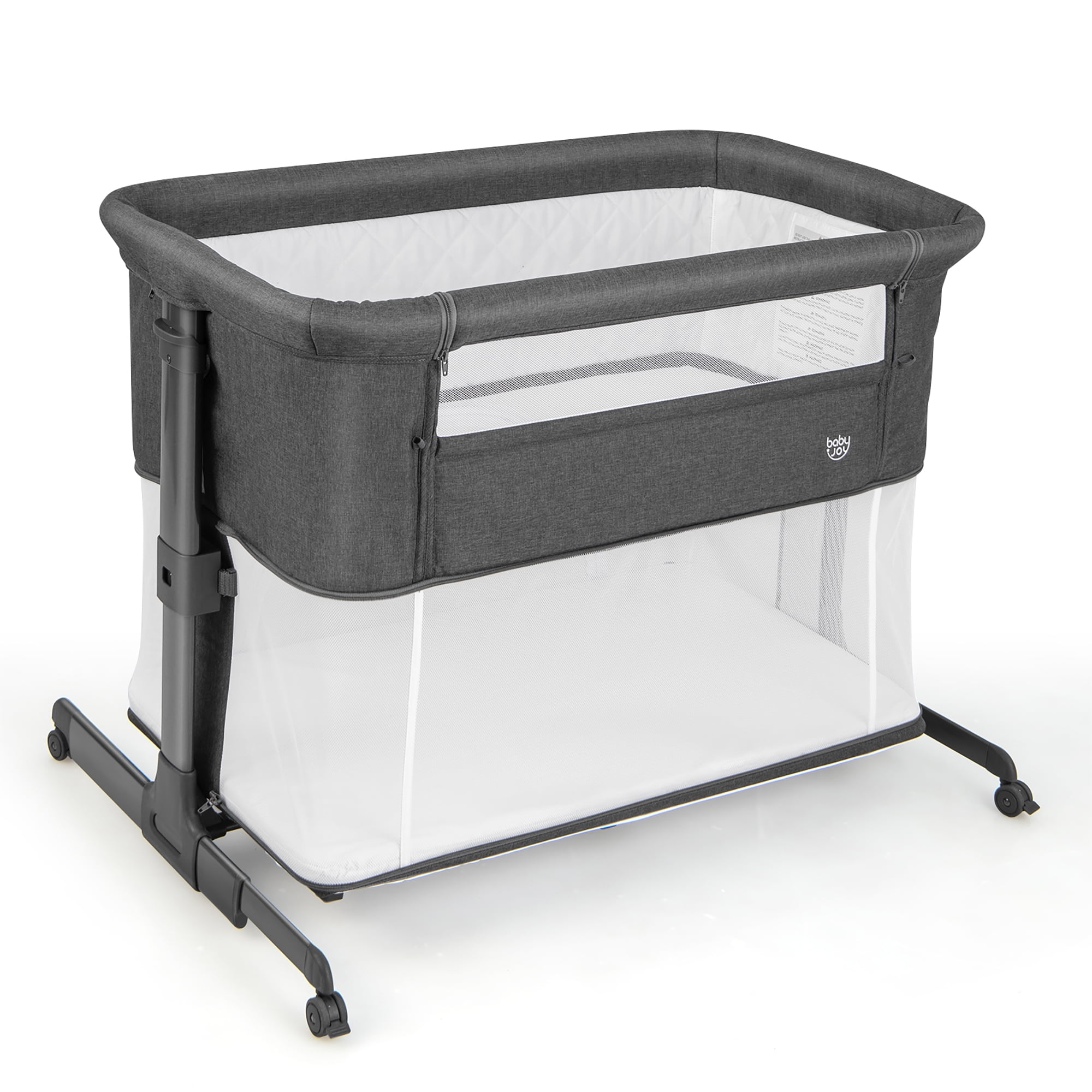 Costway 3 in 1 Baby Bassinet & Bedside Sleeper with Mattress Adjustable Portable Playard