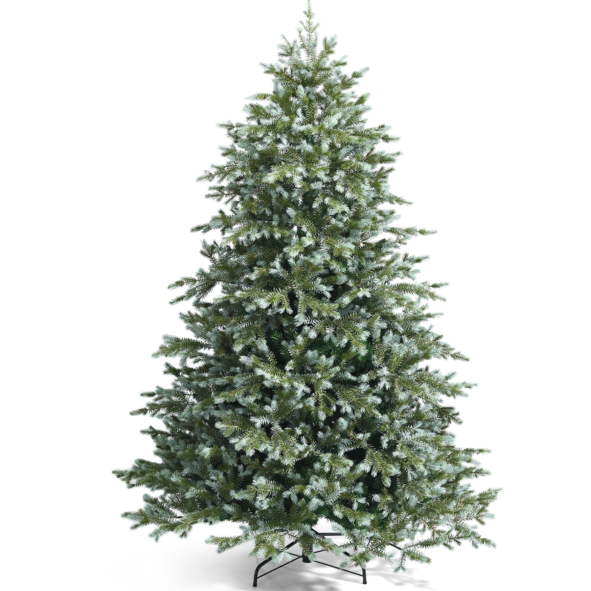 Costway 7ft Artificial Christmas Spruce Hinged Tree w/ 1260 Mixed PE & PVC Tips