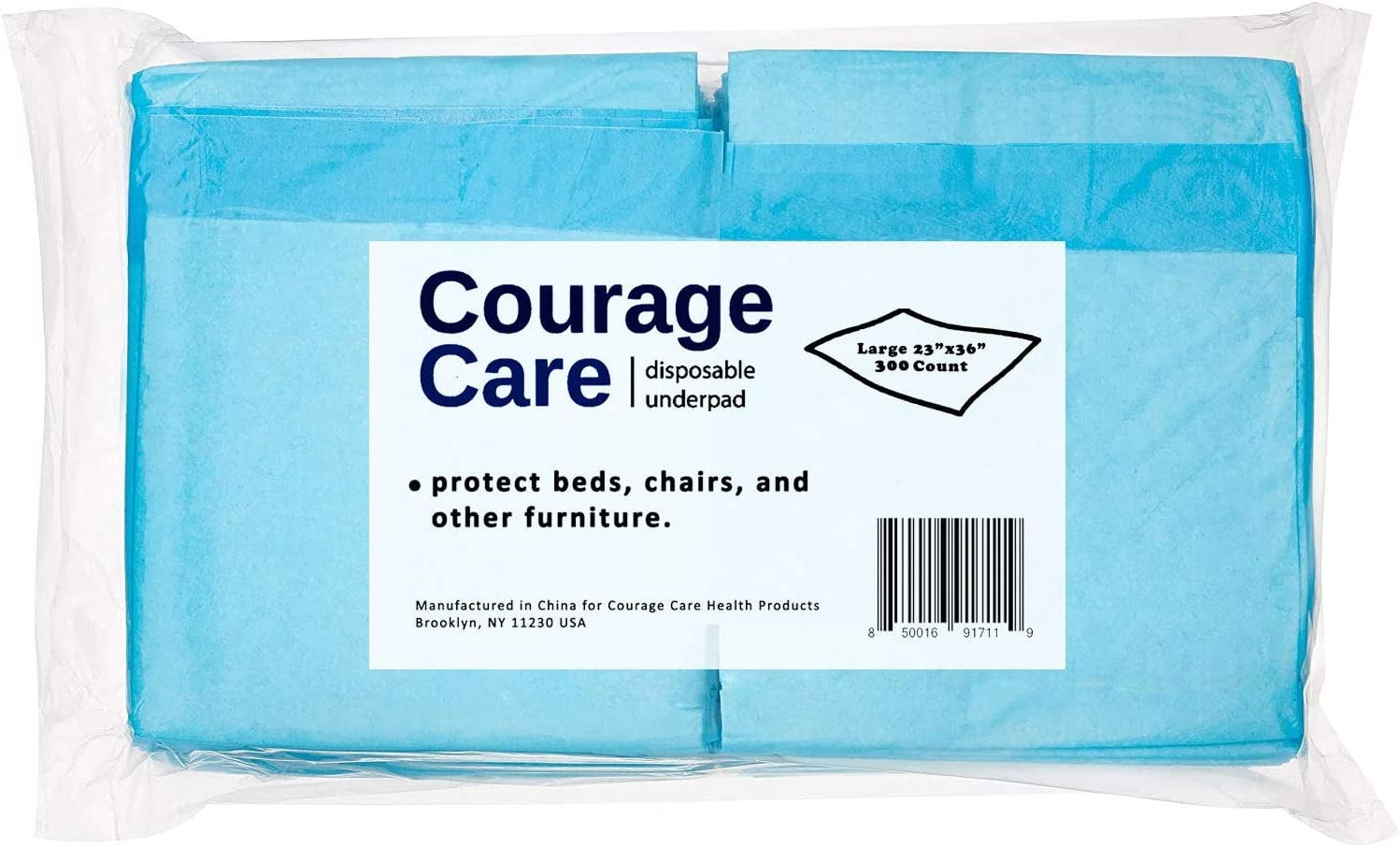 Courage Care 23 in x 36 in, Pack of 300 XXL Absorbent Dog and Puppy Training Pads, Human-Grade Materials with Leak-Proof and Quick-Dry Design