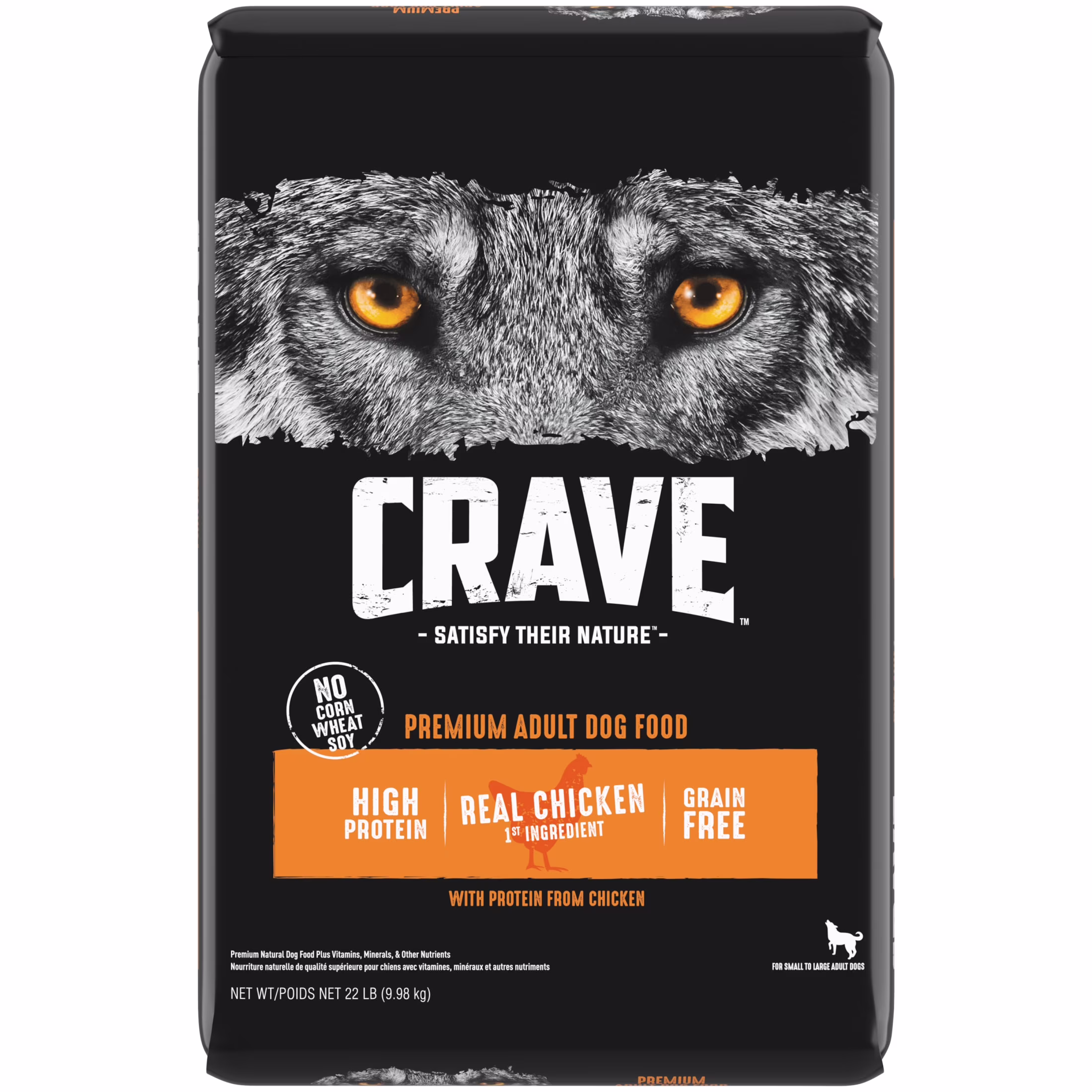 Crave Grain Free Adult Dry Dog Food With Protein From Chicken, 22 Lb. Bag