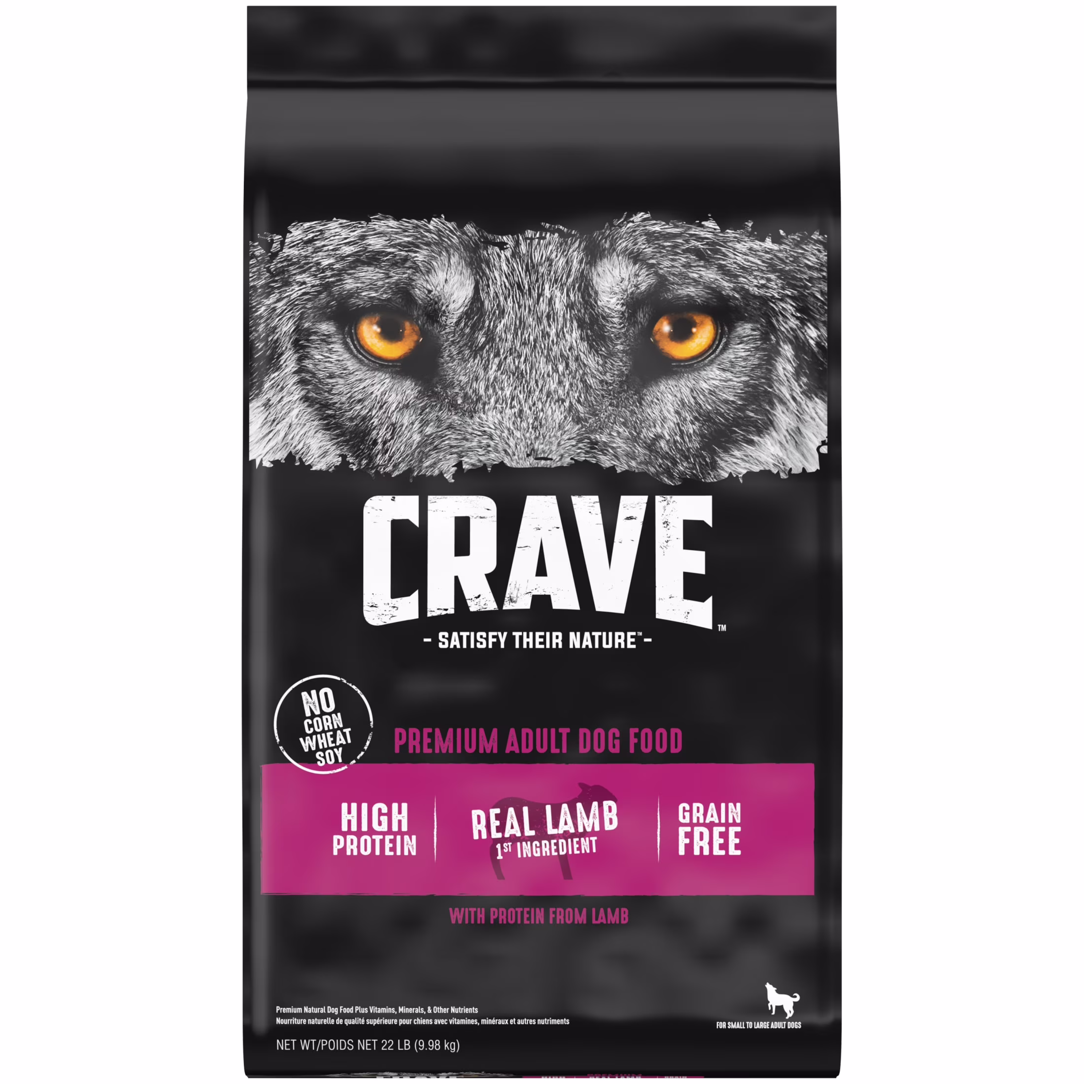 Crave Grain Free Adult Dry Dog Food With Protein From Lamb, 22 Lb. Bag