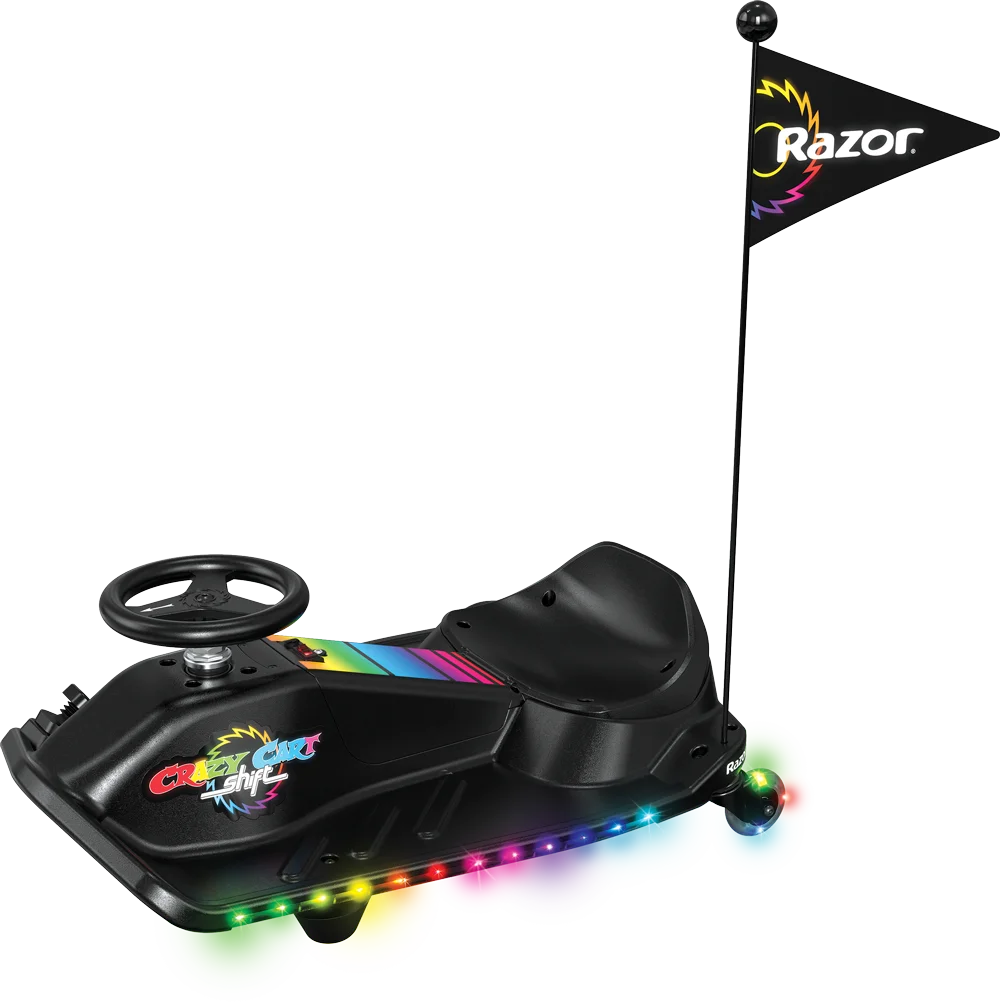 Crazy Cart Shift Lightshow by Razor - 12V Electric Drifting Go-Kart for Kids Ages 6+, up to 8 mph