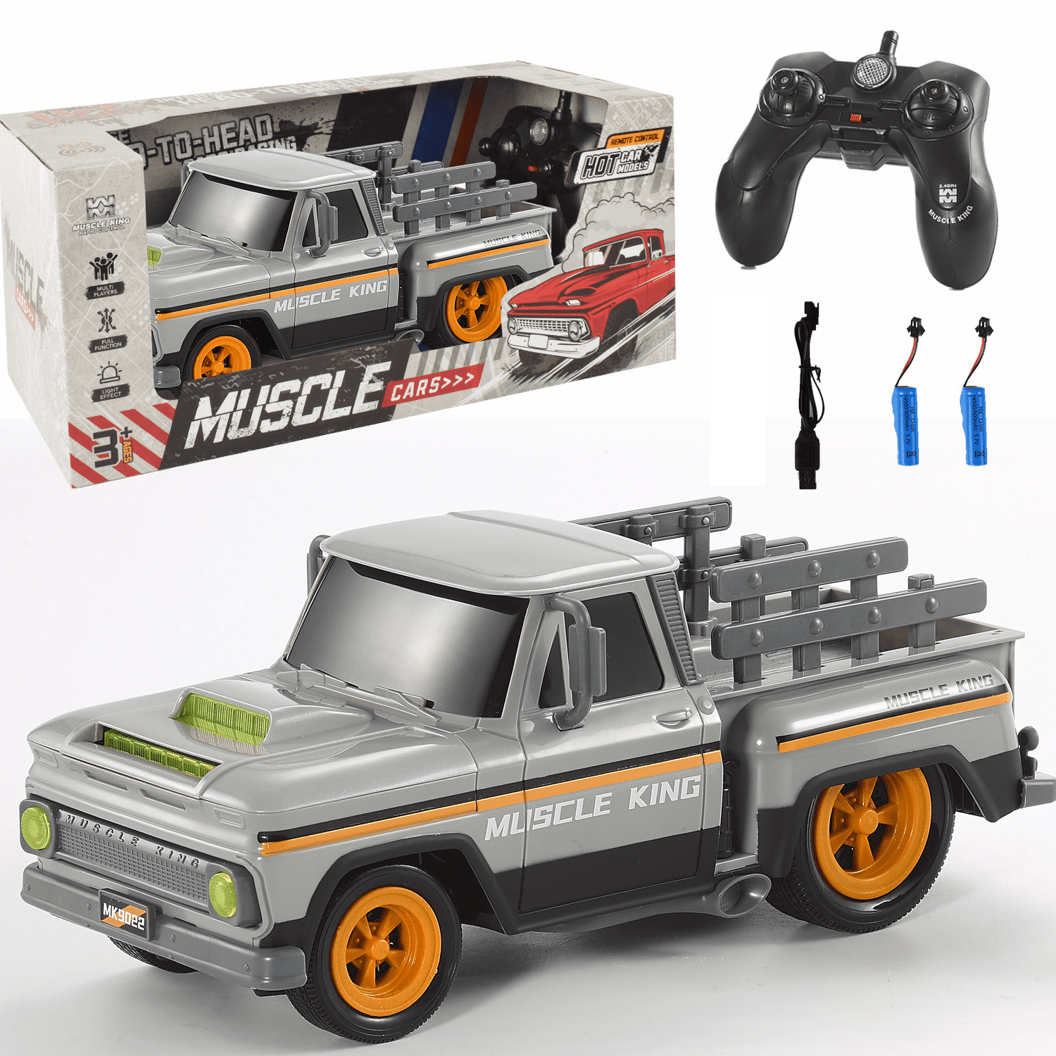 Creative Double Star Pickup Trucks Remote Control Car 1/14 Scale Truck Toys , 2.4GHz Four-Wheel Drive Toy Trucks for 3+ Year Old Boy Birthday Gift Kids Toys