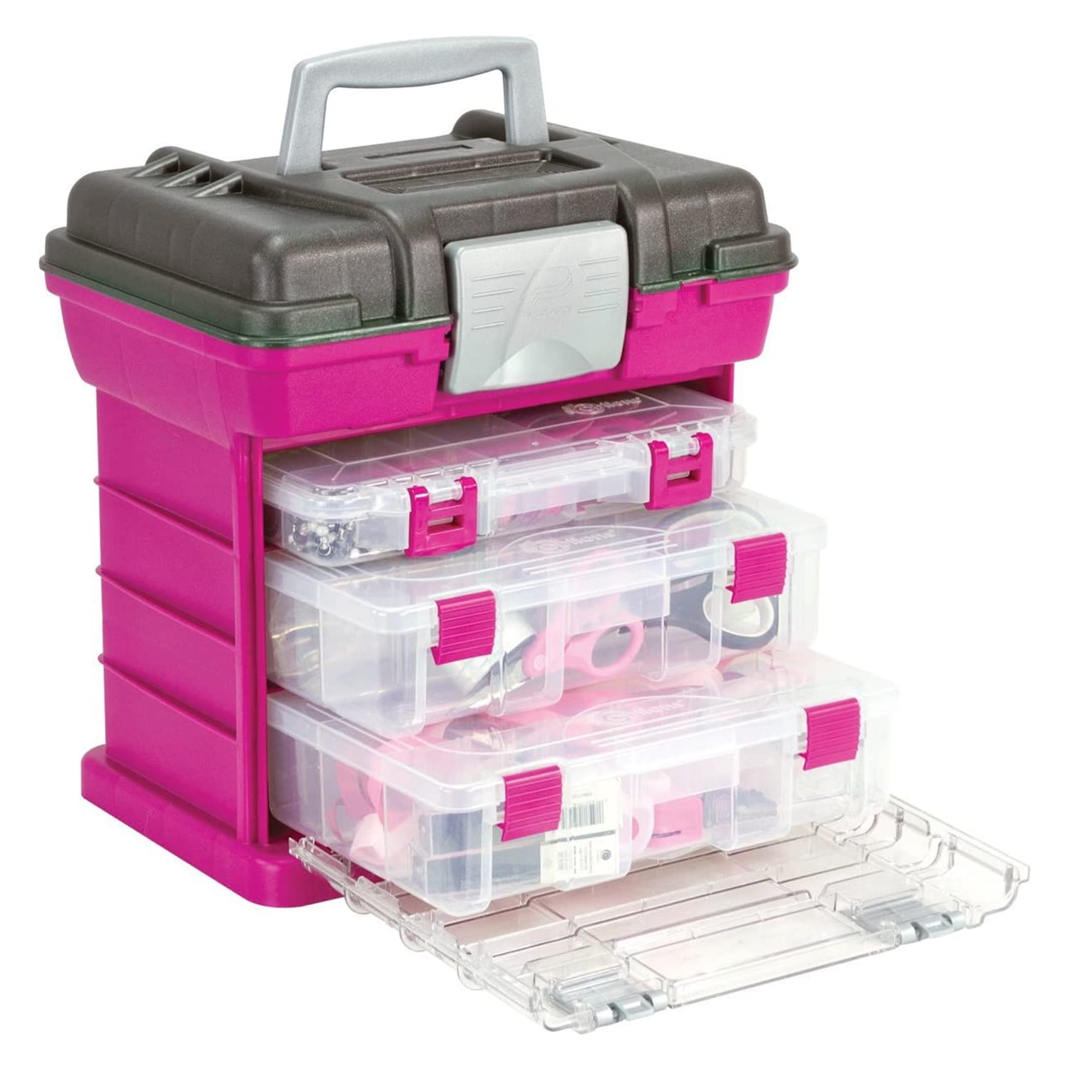 Creative Options Grab'n Go 3-By Rack System-13"X10"X14" Magenta & Sparkle Gray