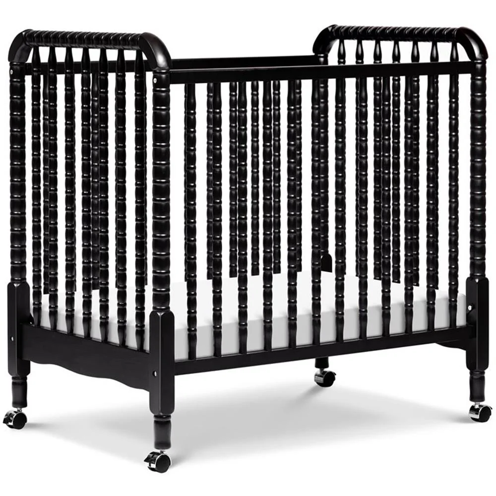 DaVinci Jenny Lind Pine Wood 3-in-1 Convertible Mini Crib in Ebony