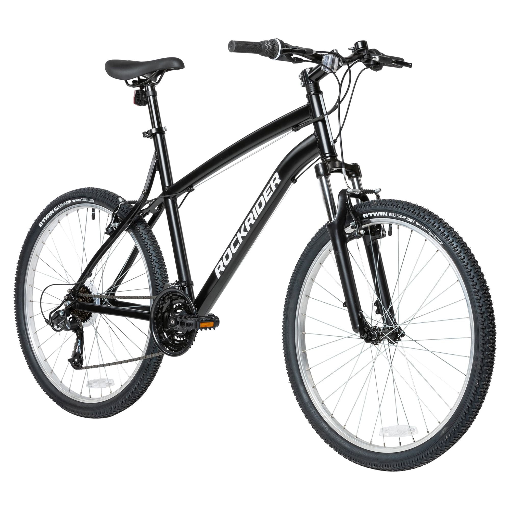 Decathlon Rockrider ST50, 21 Speed Aluminum Mountain Bike, 26" Wheels, Adults 14+, Black, Medium