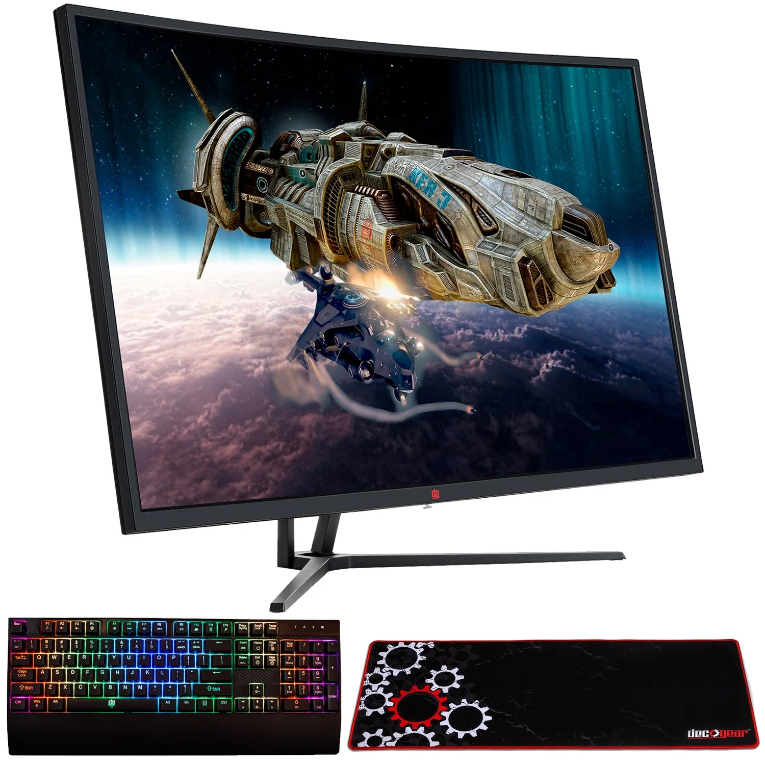 Deco Gear 39" 2560x1440 Curved Gaming Monitor W/ Gaming Keyboard + Extended Pro Mouse Pad