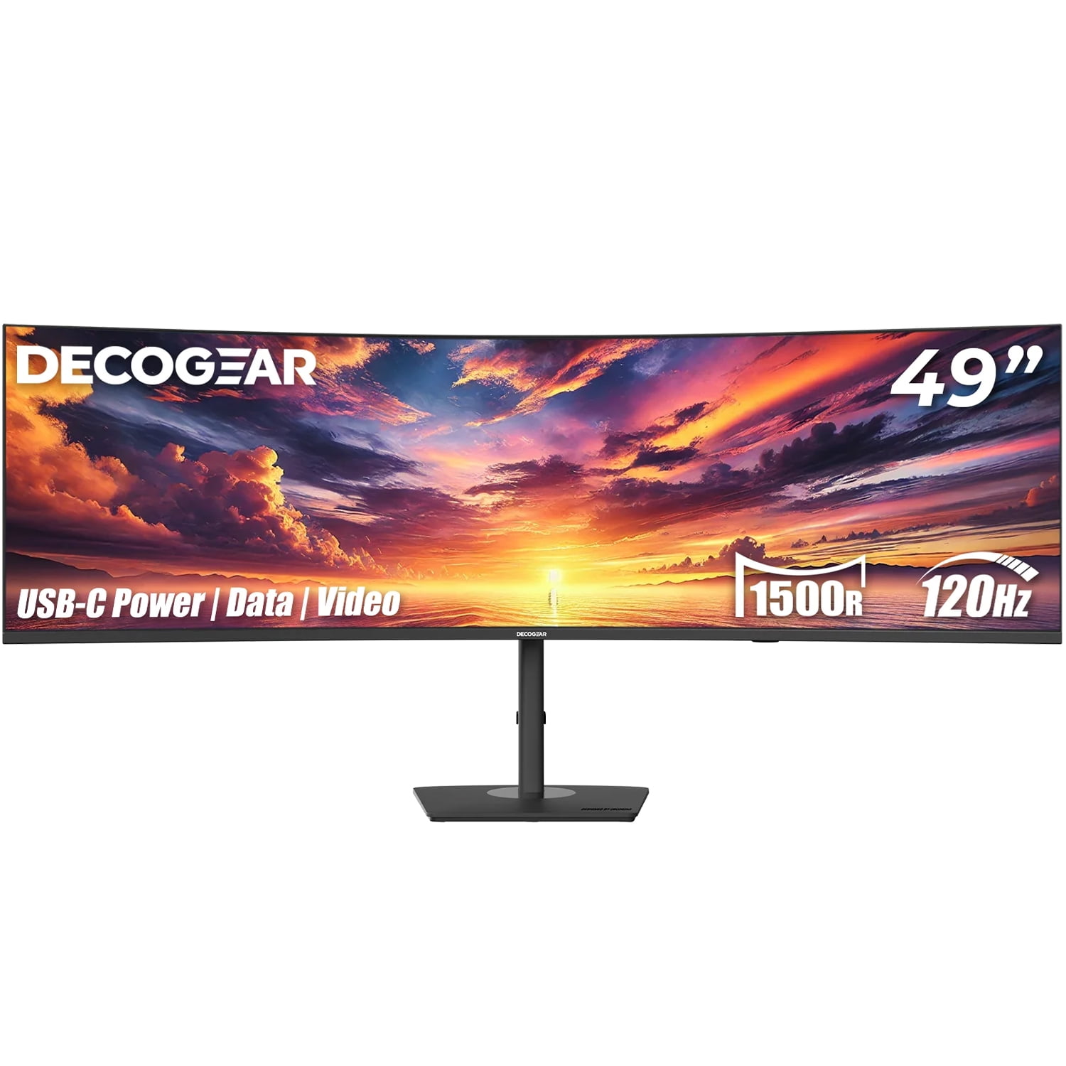Deco Gear 49" Curved Dual-QHD HDR Monitor 120Hz USB-C FreeSync