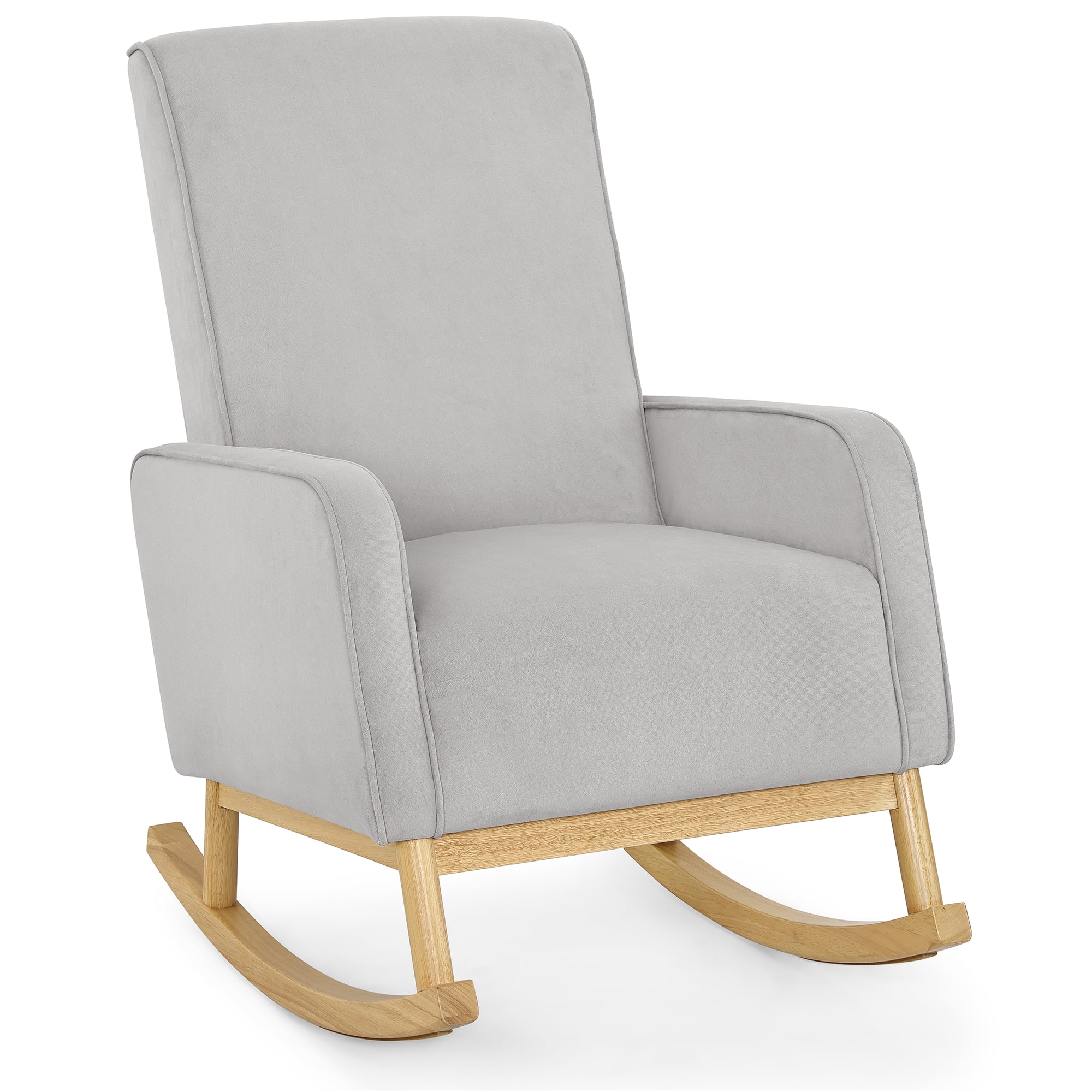 Delta Children Drew Rocking Chair, Cloud Grey with Natural