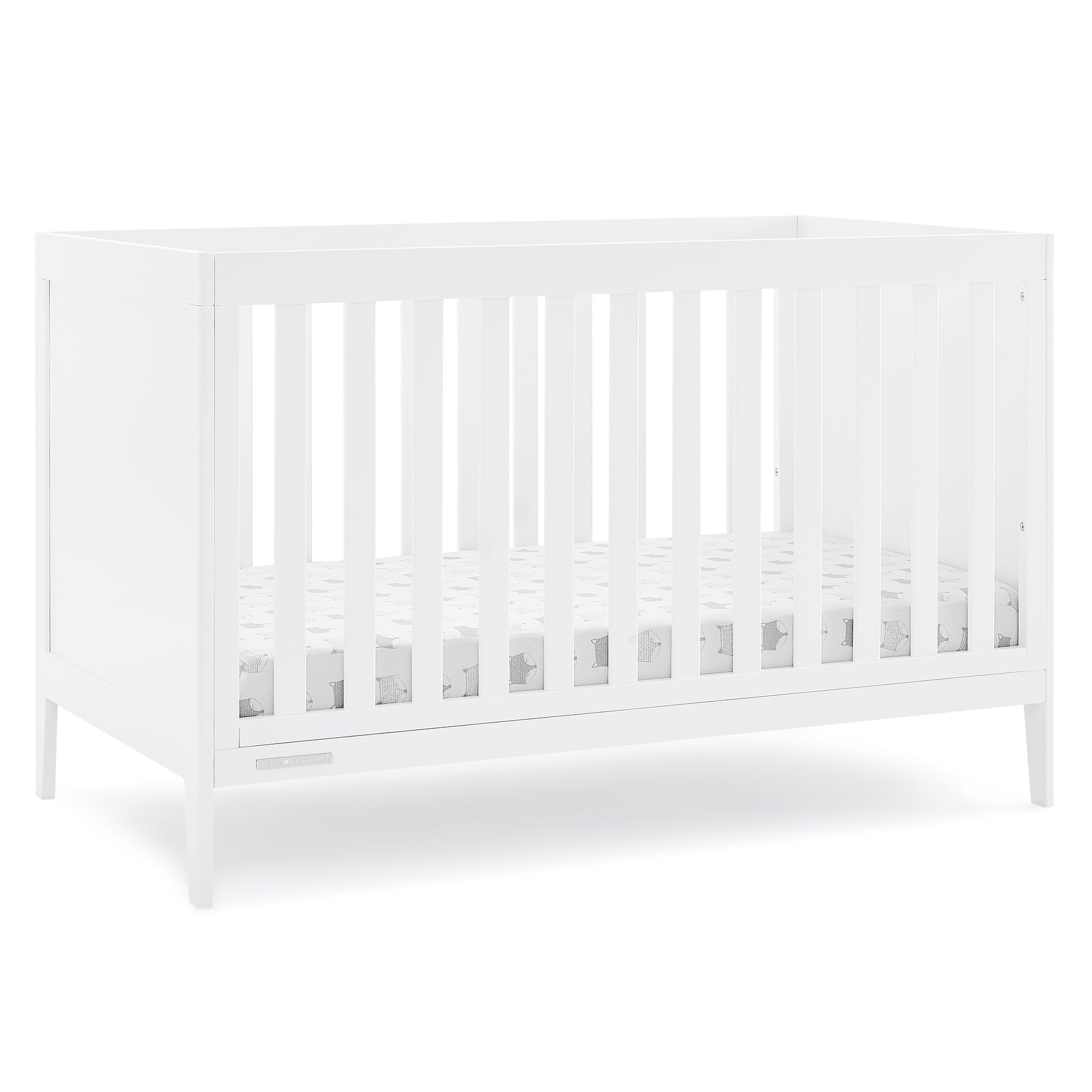 Delta Children Hayes 4-in-1 Convertible Baby Crib, Greenguard Gold Certified, Bianca White