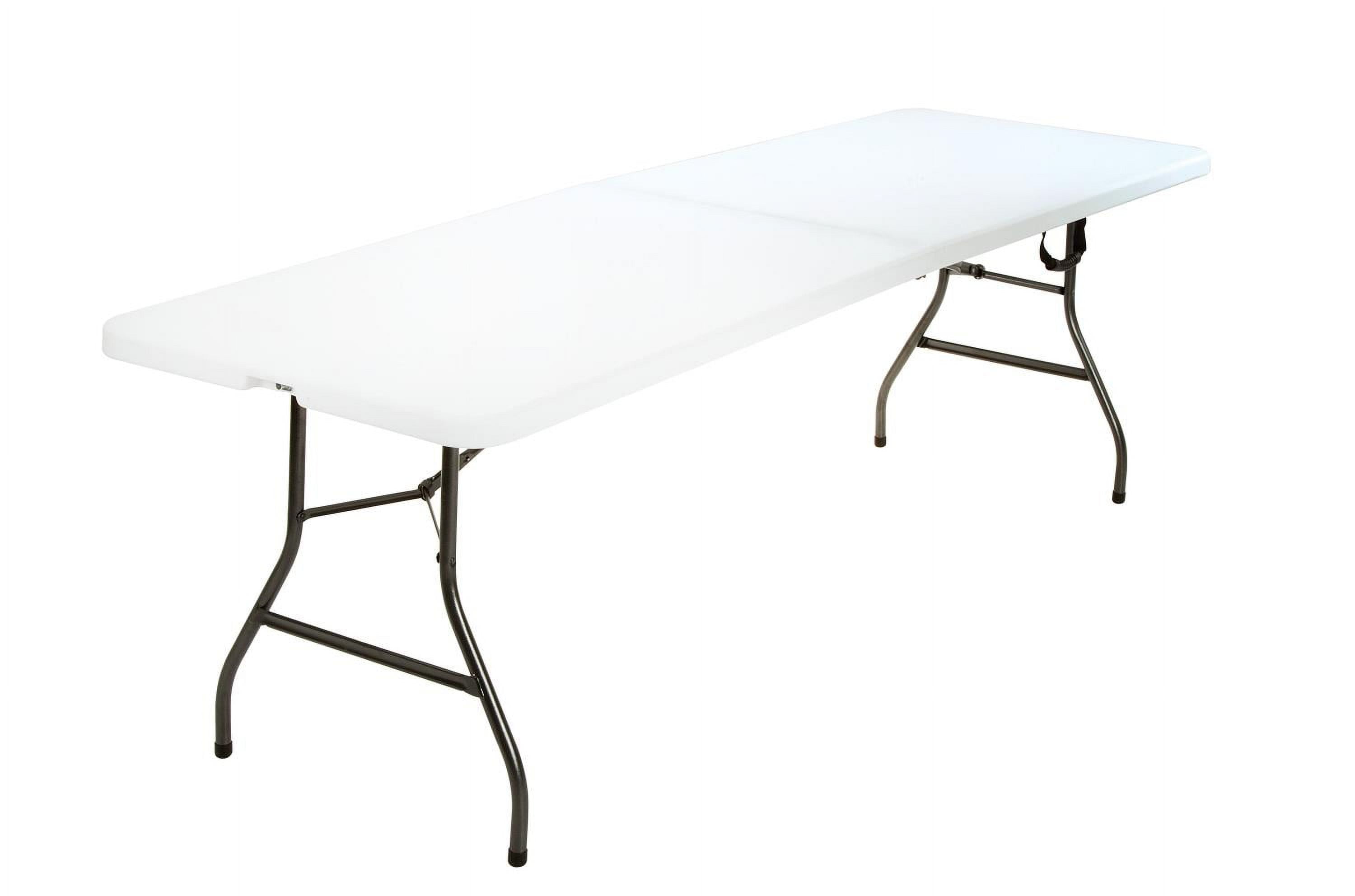 COSCO 8 ft. Fold-in-Half Banquet Table w/Handle, White