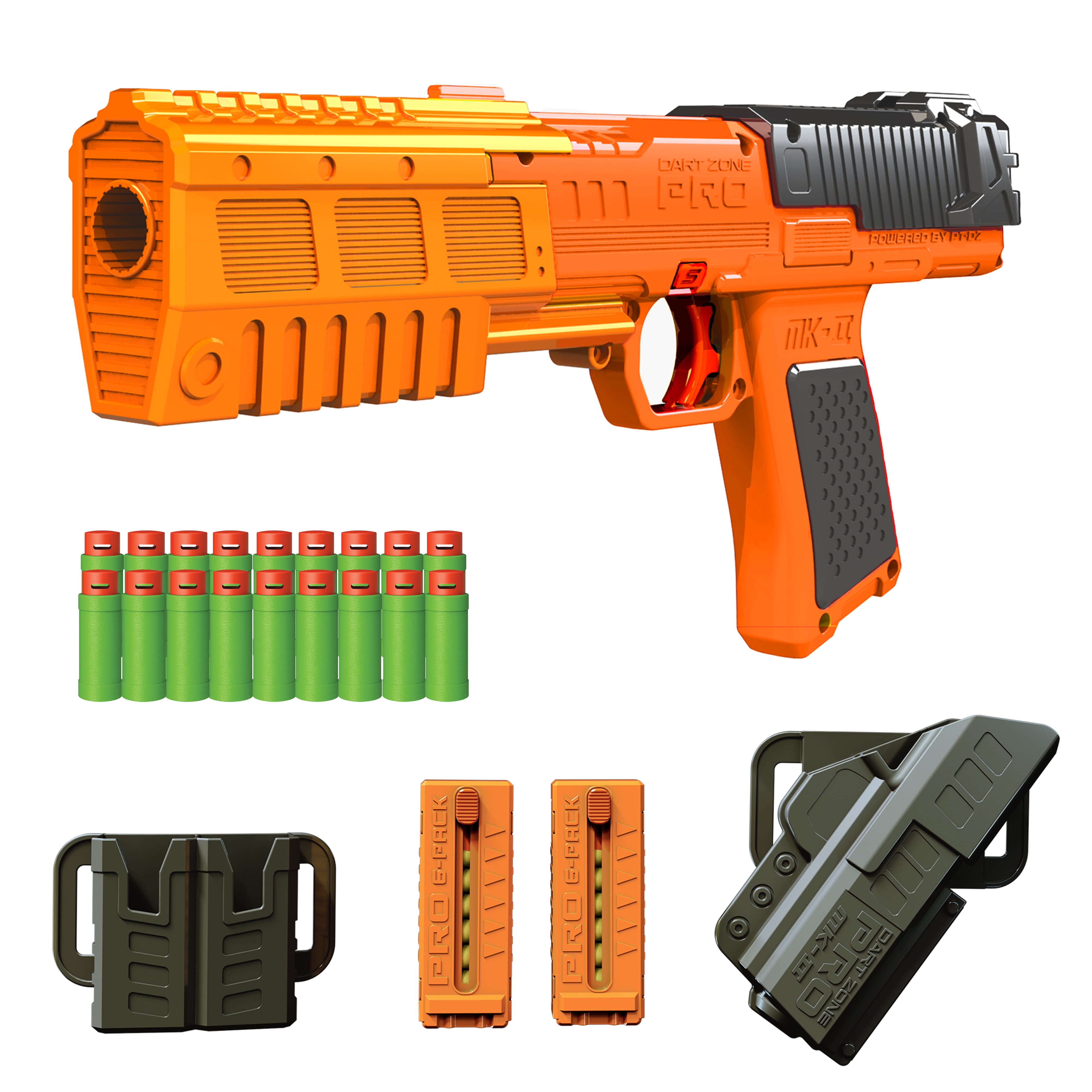 DART ZONE Pro-Series MK-2 Foam Dart Blaster – 120 FPS Foam Dart Blaster - Limited Edition Orange