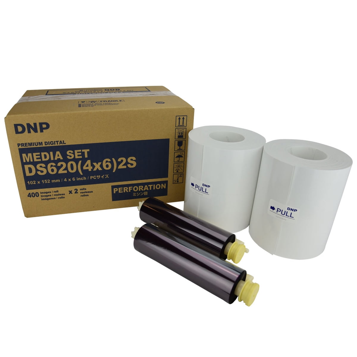 DNP 4x6" Dye Sub Media for DS620A Printer, 400 Prints Per Roll, 2 Piece