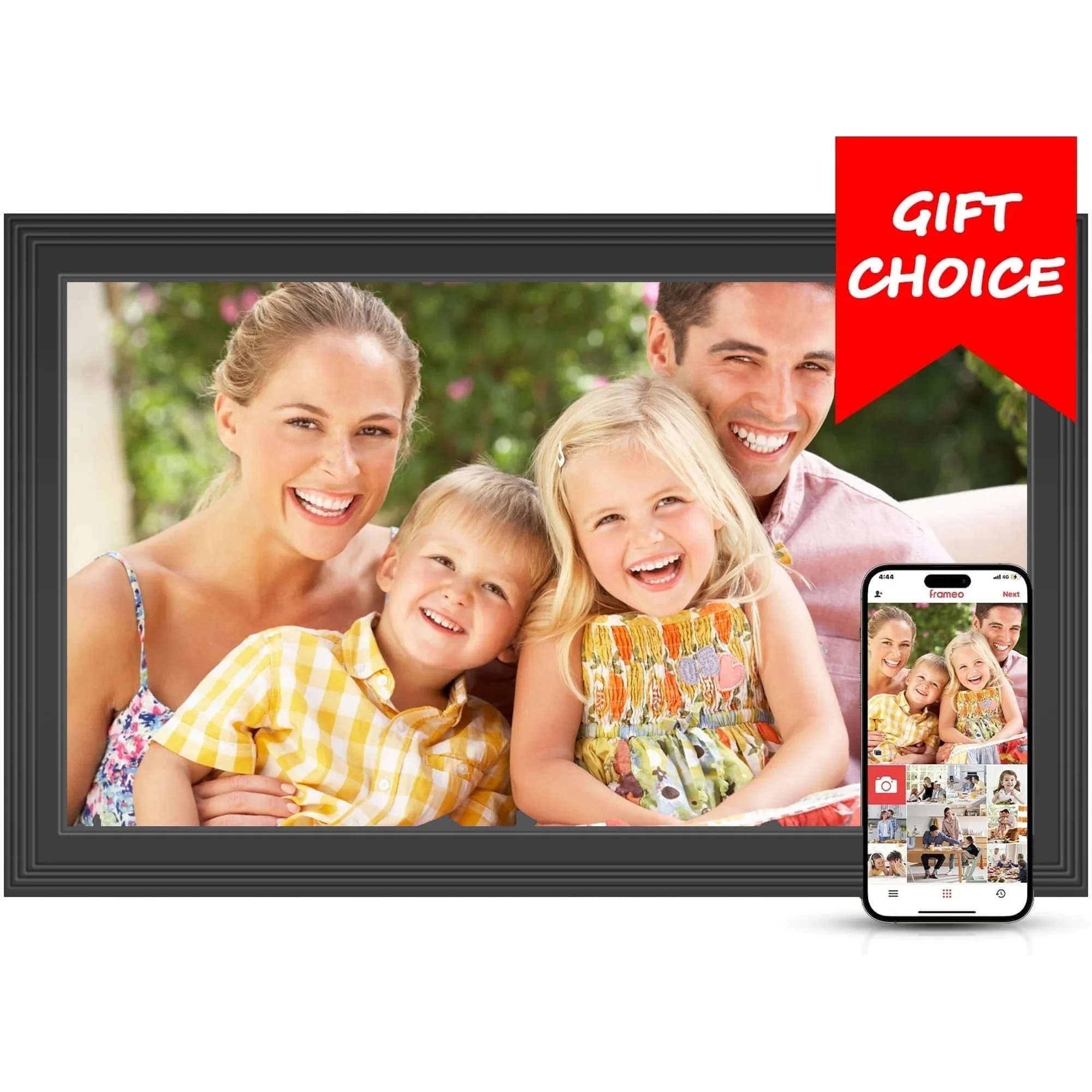 GCZ 15.6 inch Large WIFI Digital Photo Frame with 1080P IPS Full HD Touchscreen Share Photos and Videos Instantly via FRAMEO App, SD Card USB Support