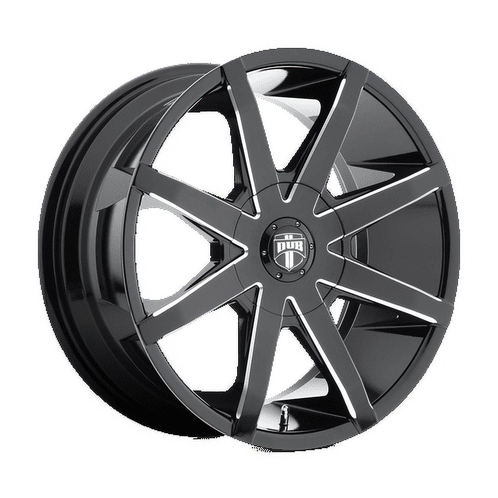 DUB 1PC Aluminum Rim S109 PUSH 22X9.5in Gloss Black Milled Finish, S109229597+25