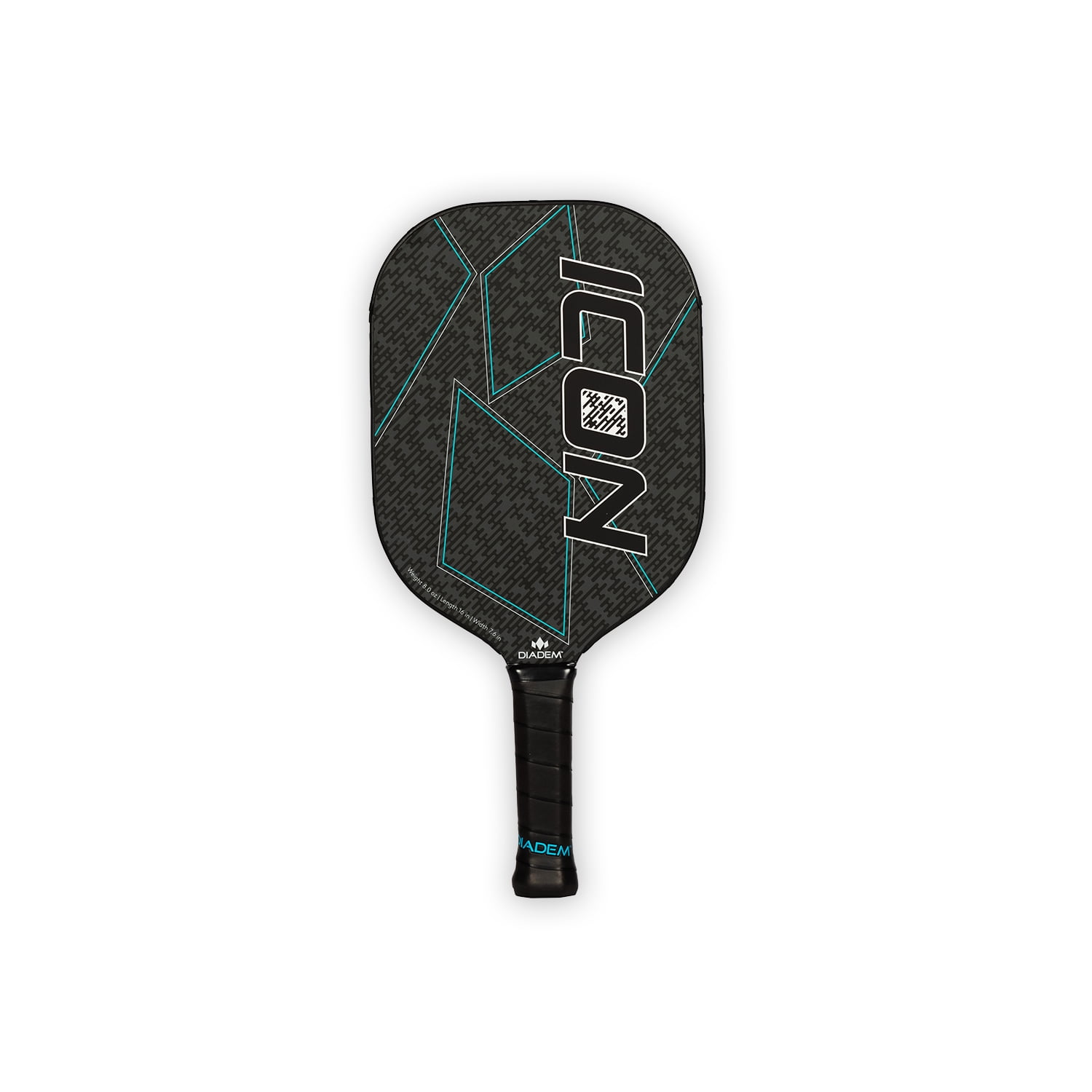 Diadem Sports Icon Pickleball Paddle, Midweight Carbon Fiber, 8 oz, Black