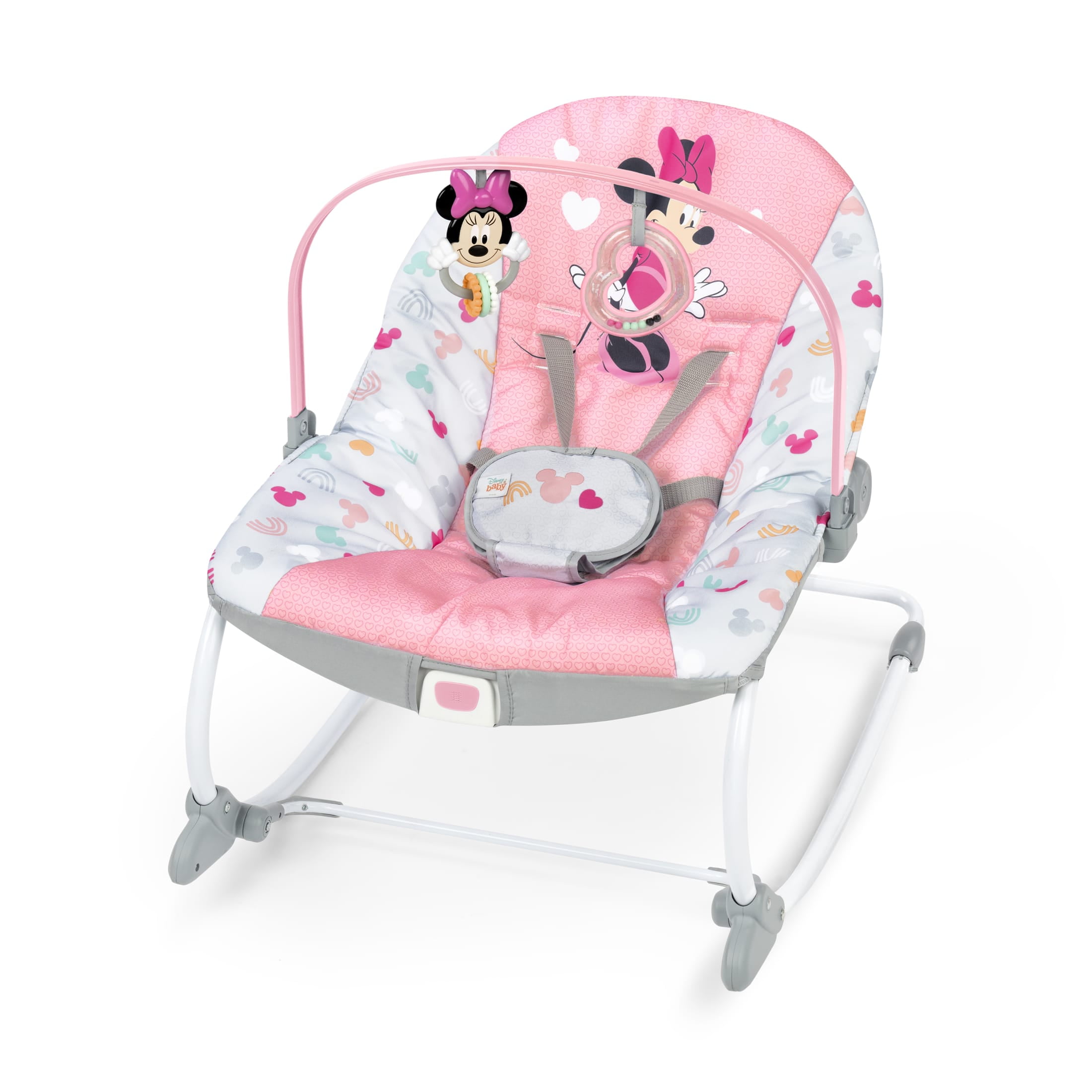 Disney Baby 2-in-1 Slip Resistant Vibrating Infant & Toddler Baby Rocker Chair, Minnie Mouse by Bright Starts