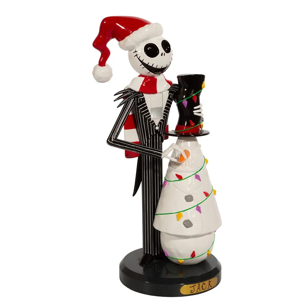 Disney DN6213L 11 in. Nightmare Before Christmas Jack Skellington with Snowman Nutcracker