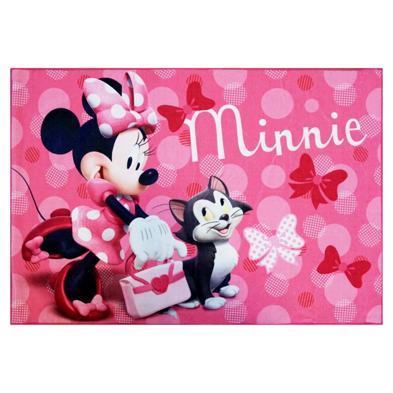 Gertmenian Kids Minnie Mouse Digital Printed Pink Area Rug, Durable