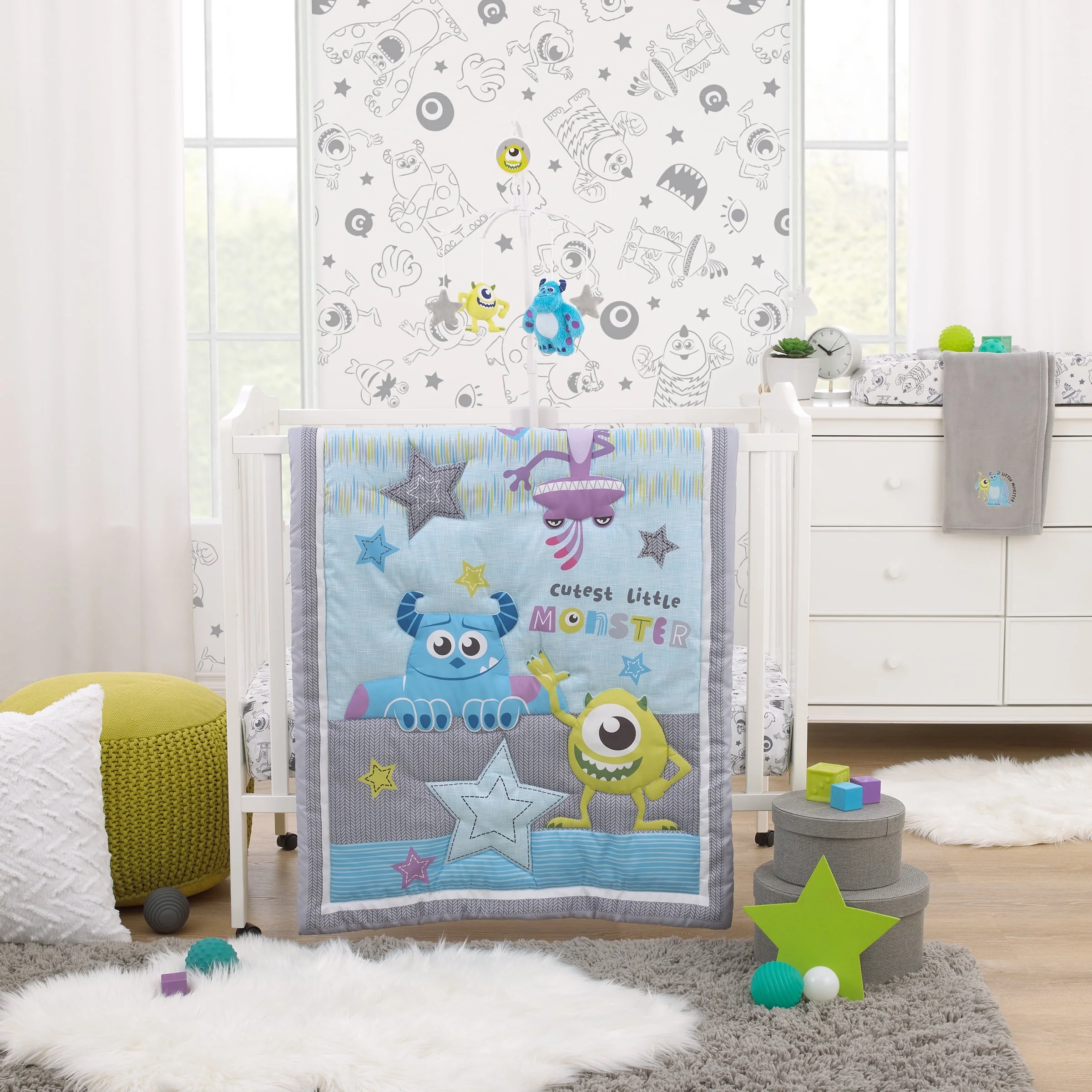 Disney Monsters, Inc. Cutest Little Monster 3 Piece Mini Crib Bedding Set