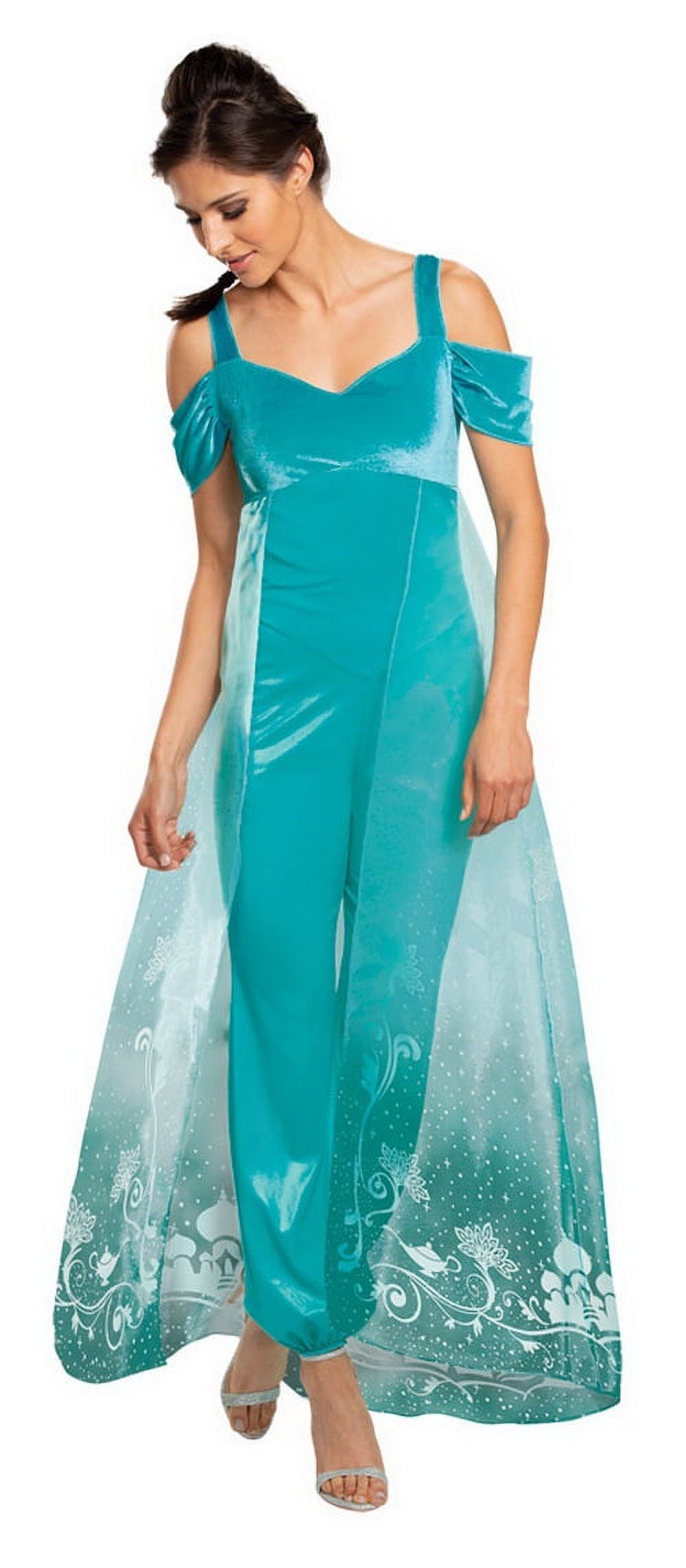 Disney Princess Jasmine Women's Fancy-Dress Costumes with Sheer Cape Overlay, Large 12-14
