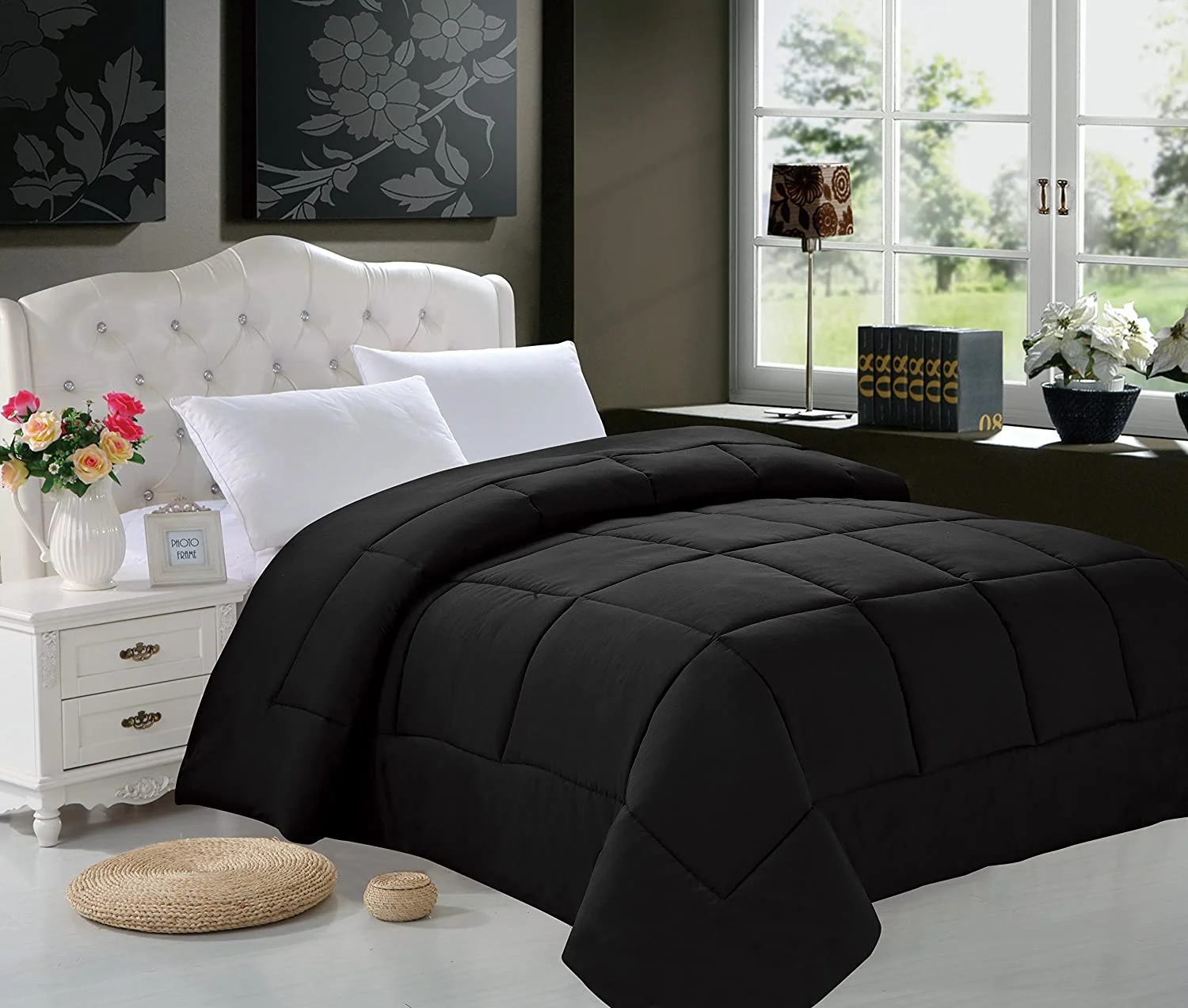 Down Alternative Double-Filled Comforter Full/Queen , Black