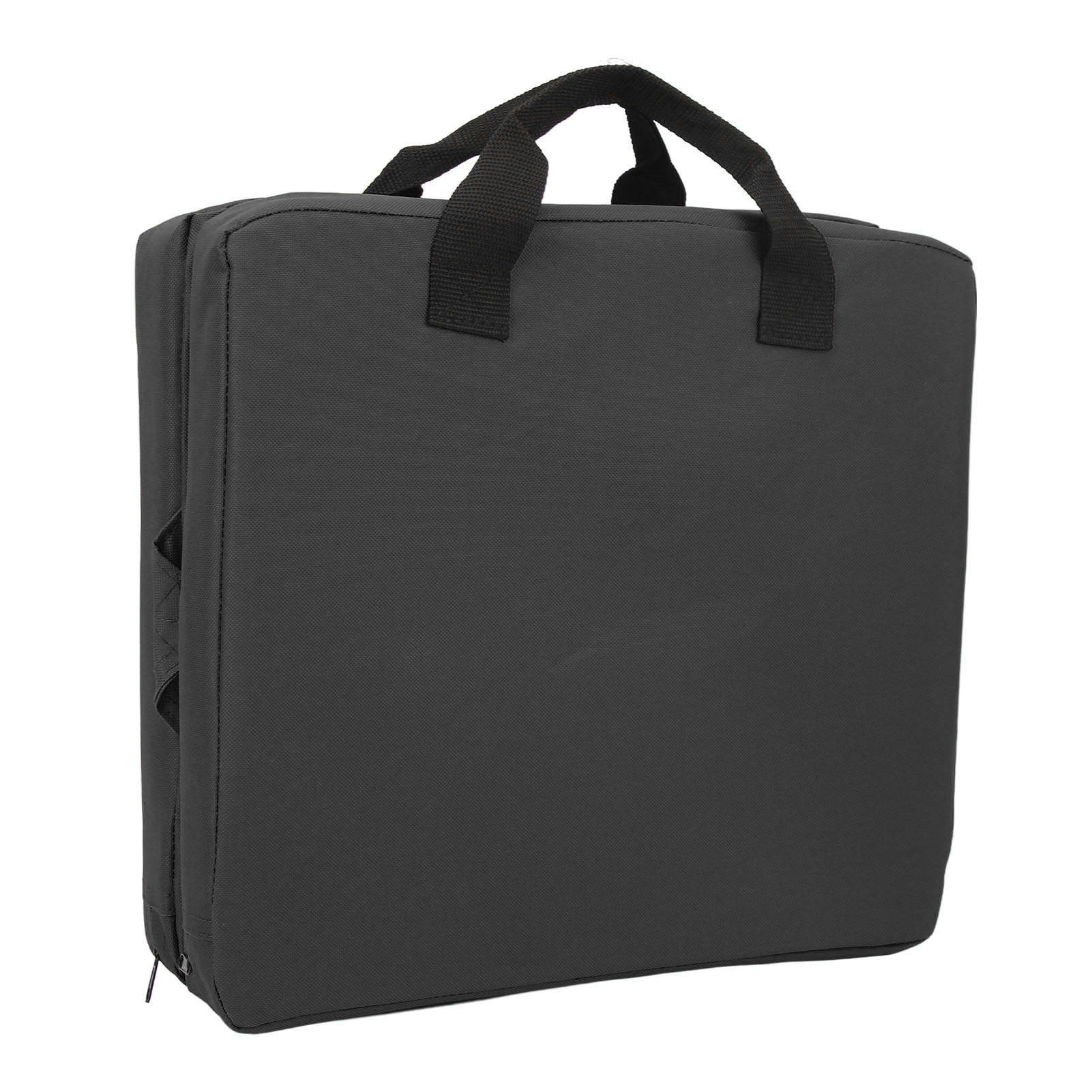 Domqga Black Portable Stadium Seat Cushion with Backrest