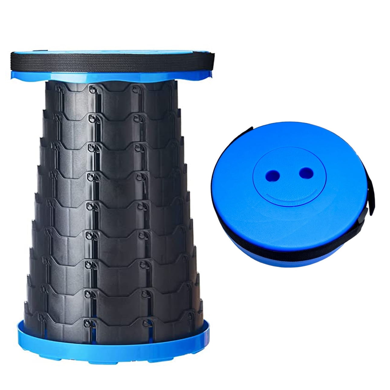 Donepart Foldable Telescopic Stool, Lightweight Foldable Stool, Fishing Tours Indoor Outdoor Activity (Blue)