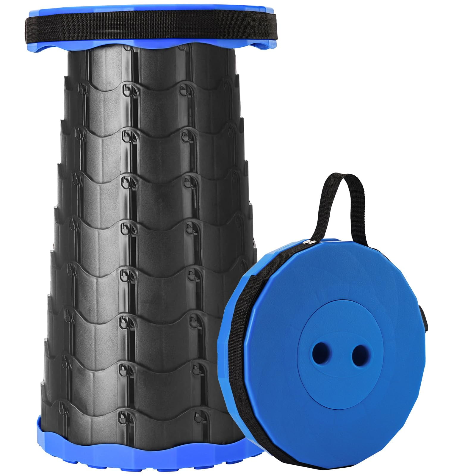 Doseno Upgraded Foldable Stool with Load Capacity 550lbs, For Fishing,Hiking Tours,Parties(blue)