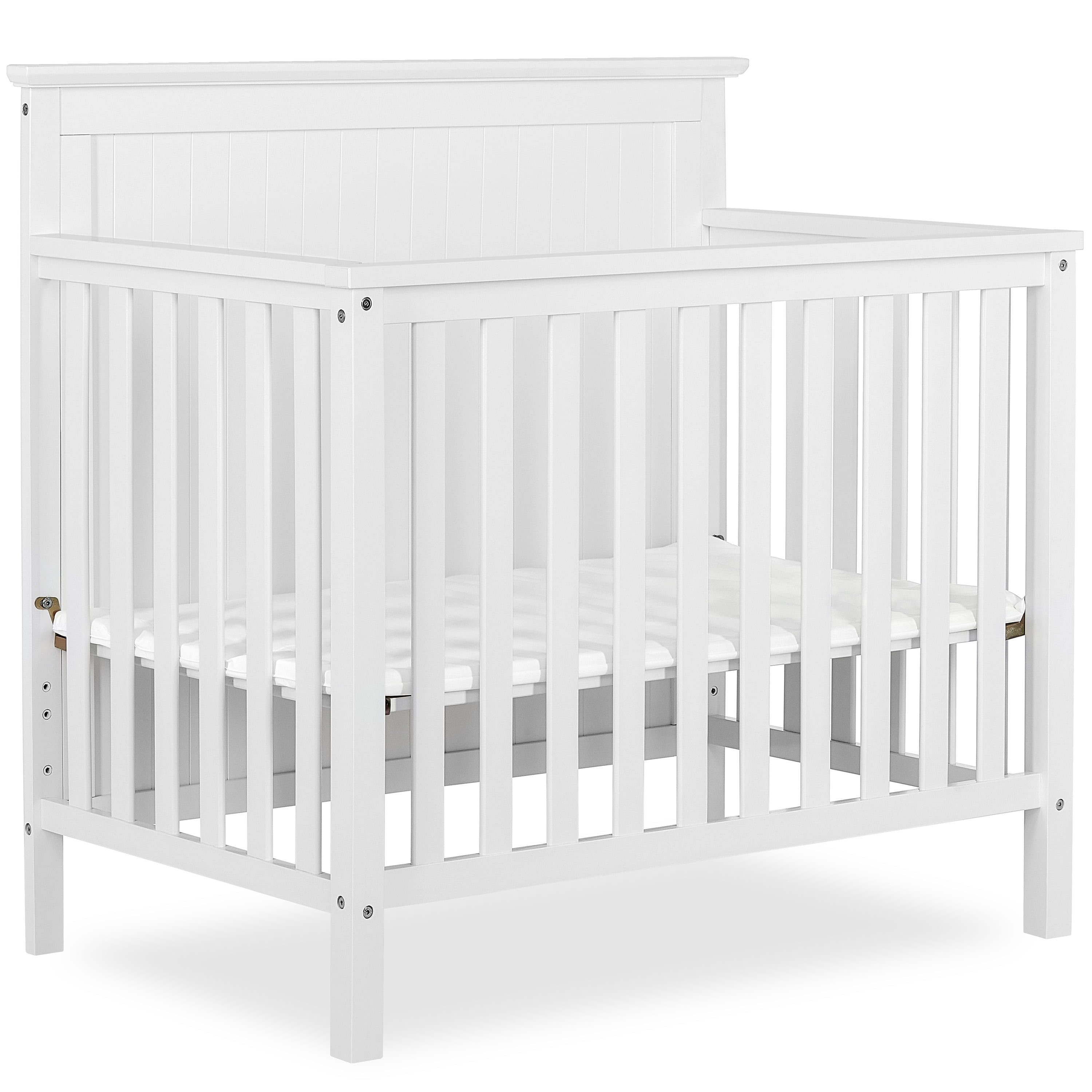 Dream On Me Ava 4-in-1 Convertible Mini Crib, White