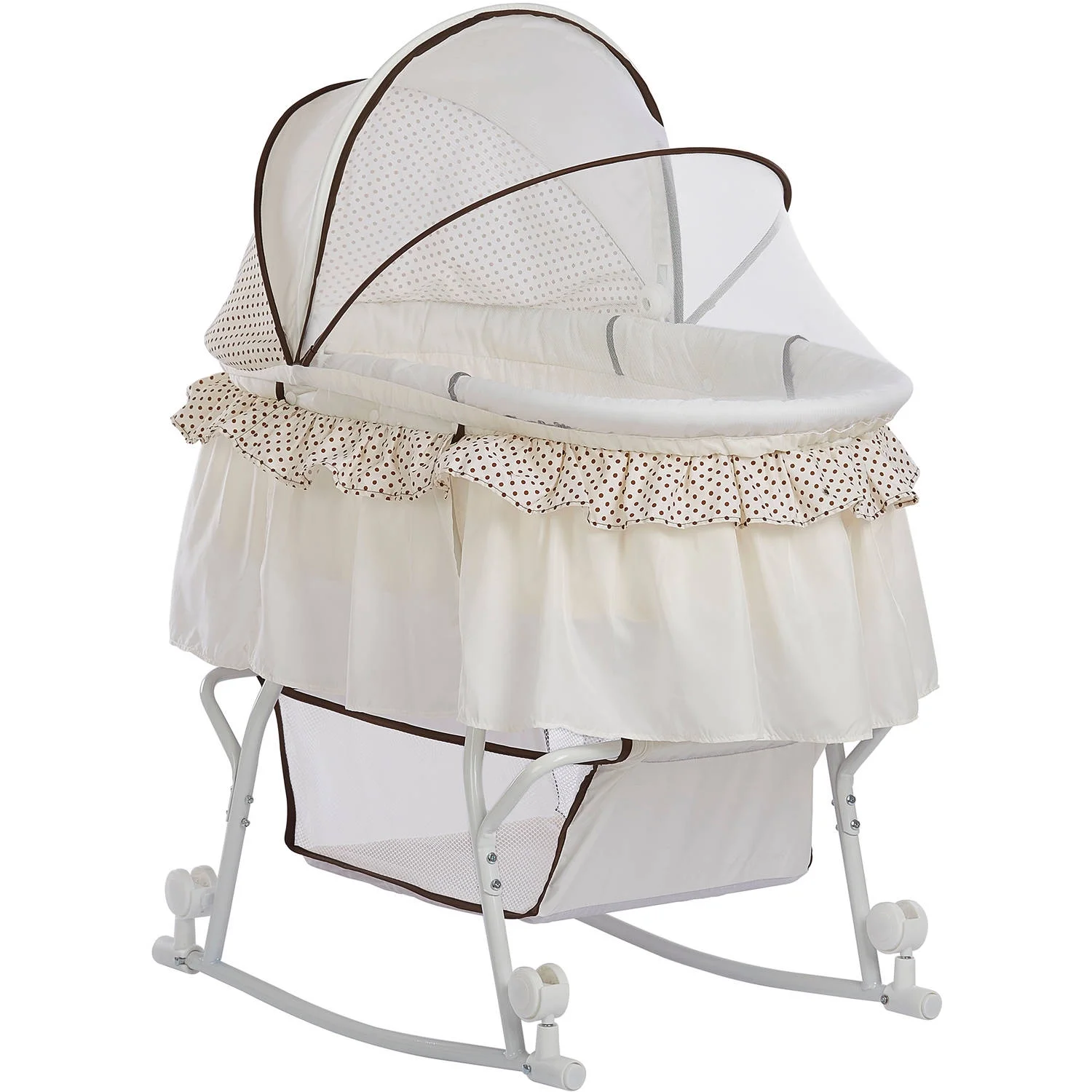 Dream On Me Lacy Portable 2-in-1 Bassinet And Cradle, Cream