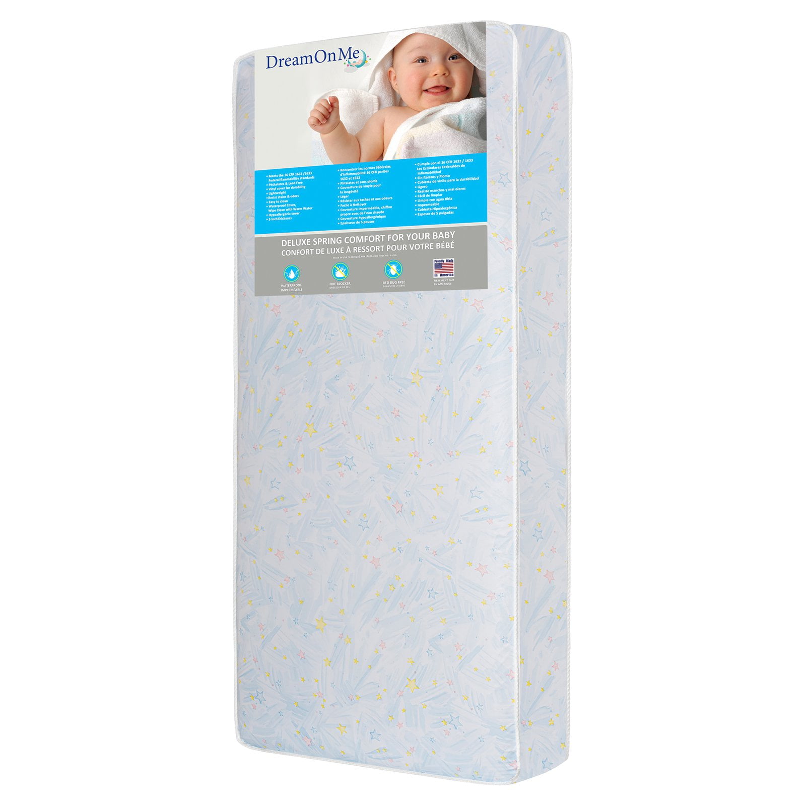 Dream on Me Star Bright 180 Coil Crib & Toddler Mattress