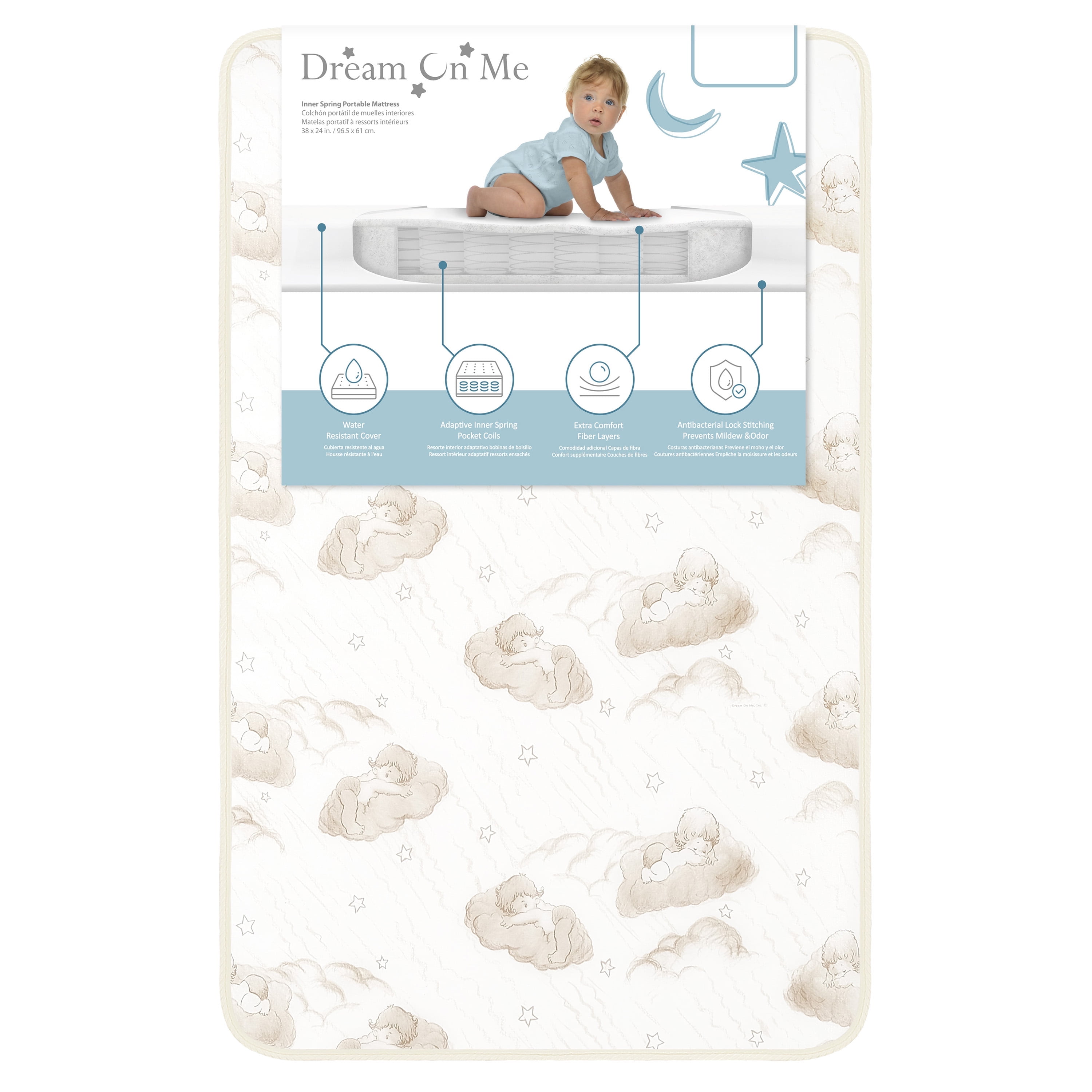Dream on Me 2-In-1 Breathable 2-Sided Mini/Portable Crib Innerspring Mattress