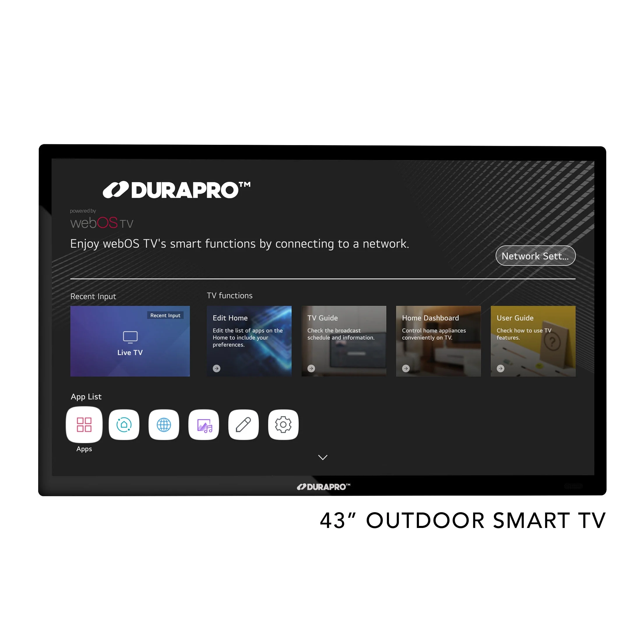 DuraPro 4K UHD LED 43 Inch Outdoor Smart TV For Partial Sun