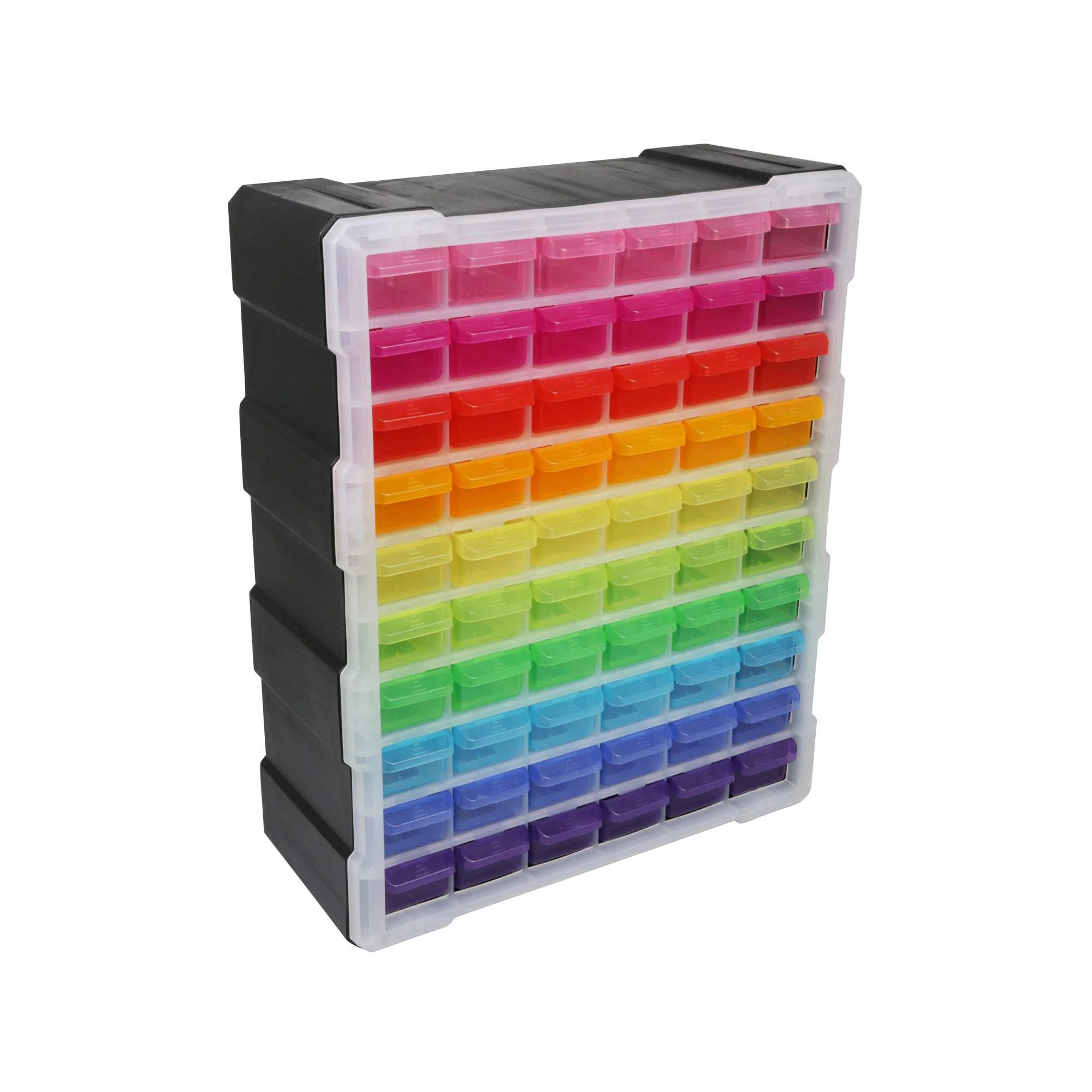 60 Drawer Organizer, Multicolor - Multi-Purpose Plastic Cabinet