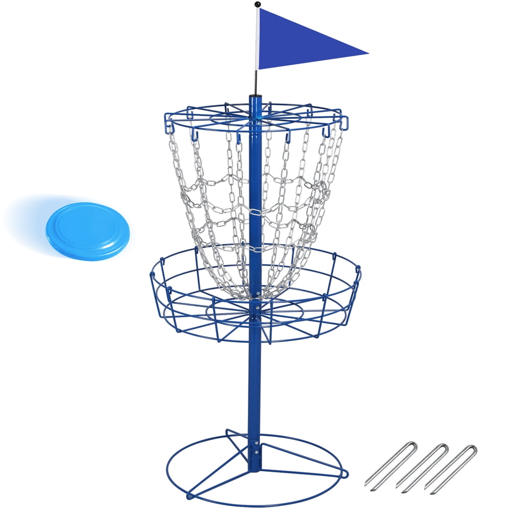 Renwick Portable Disc Golf Basket - Lightweight Double Chains Steel Hole Practice Goal Catcher