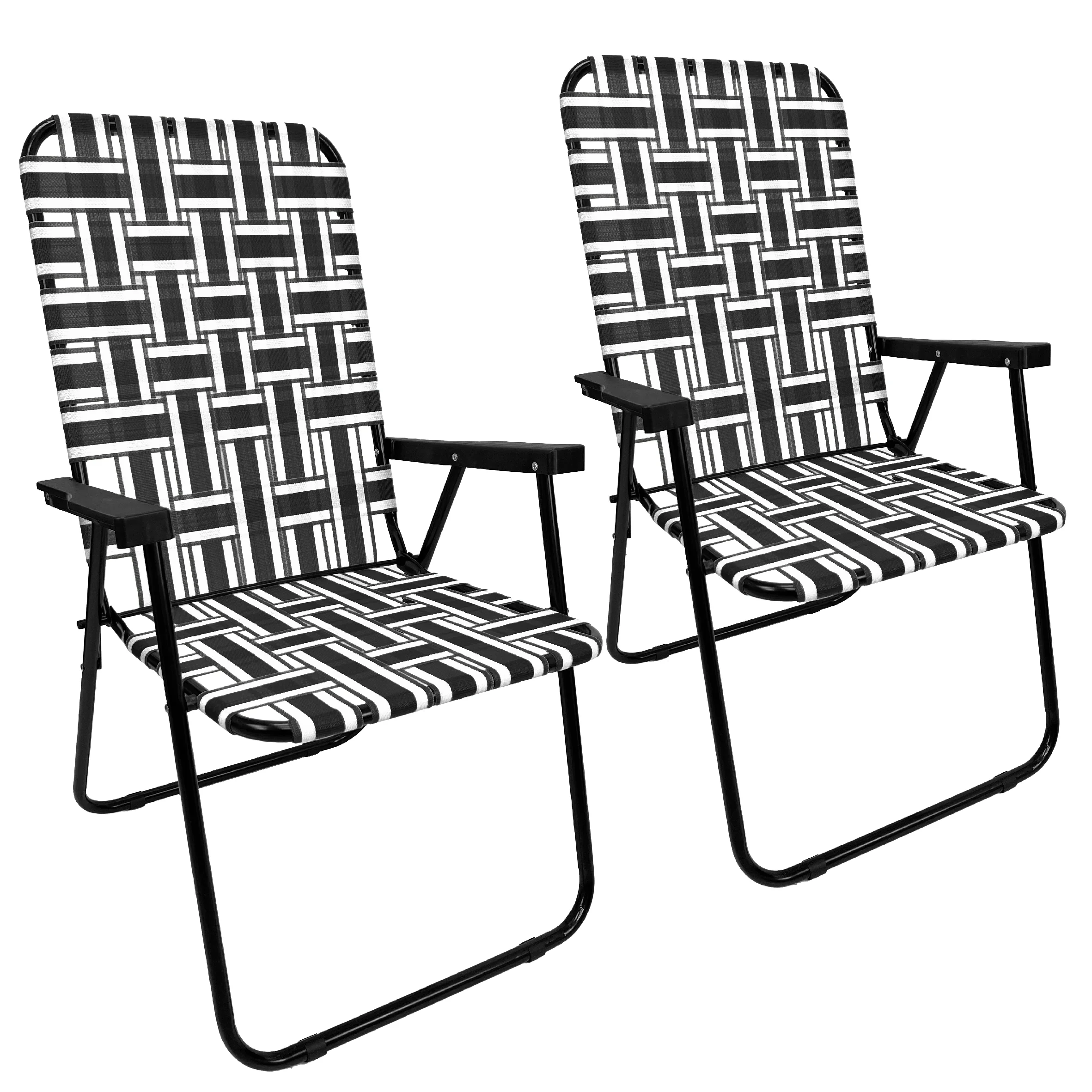 EasyGo Products Lightweight Lawn Chair, Black Basketweave