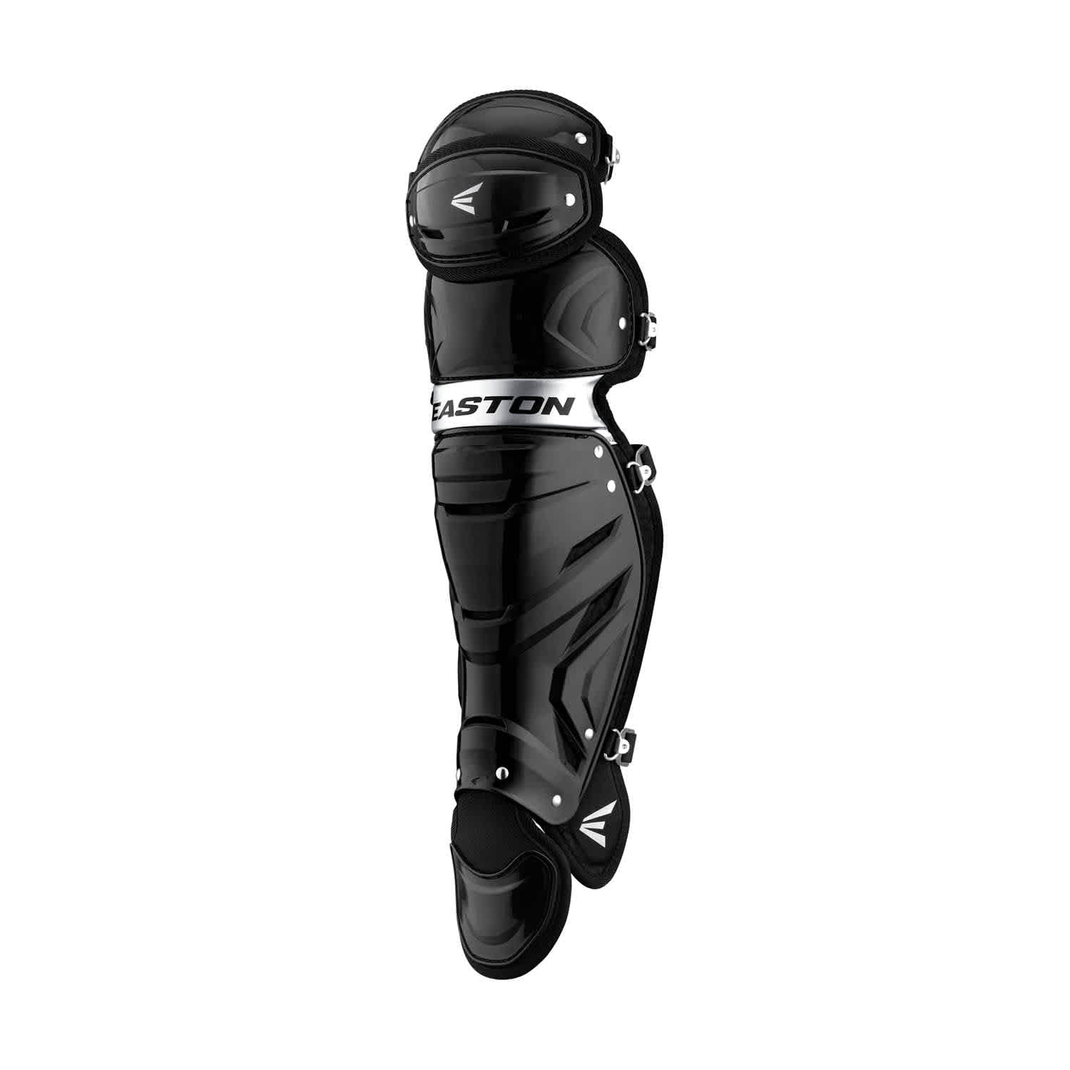 Easton Gametime Baseball Youth Leg Guards | Black/Silver | Youth