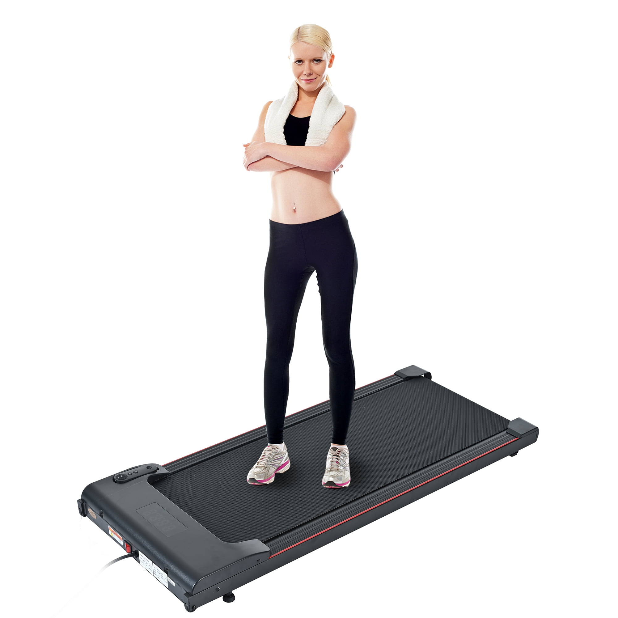 EUROCO 300LBS 2.5HP Walking Pad Under Desk Treadmill with 5-Layer Belt,Protable 2 in 1 Exercise Treadmill 0.6-3.8 mph Speed Range for Home Office Workout