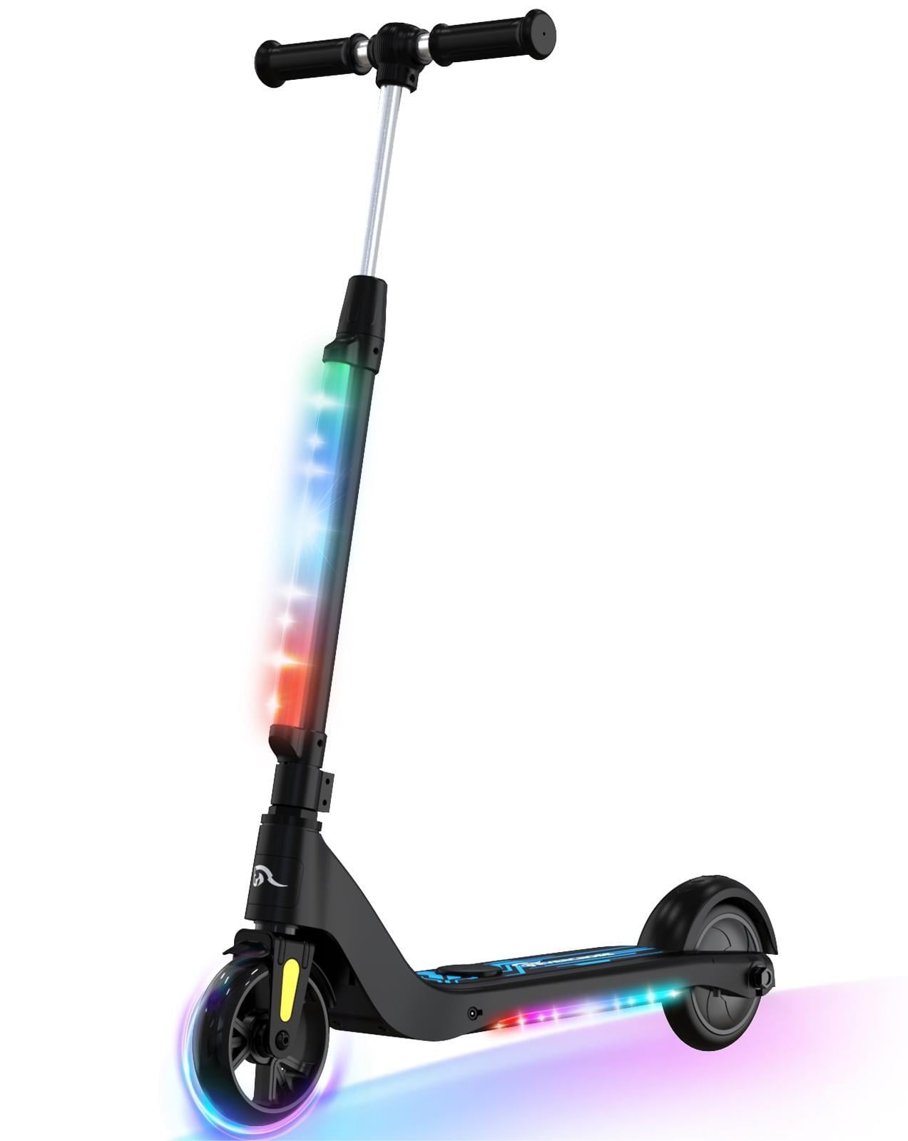 EVERCROSS Electric Scooter for Kids Ages 4+, 5 mph & 40 mins of Ride, LED Colorful Lights, Adjustable Height and Lightweight, Gift for Kids, Black