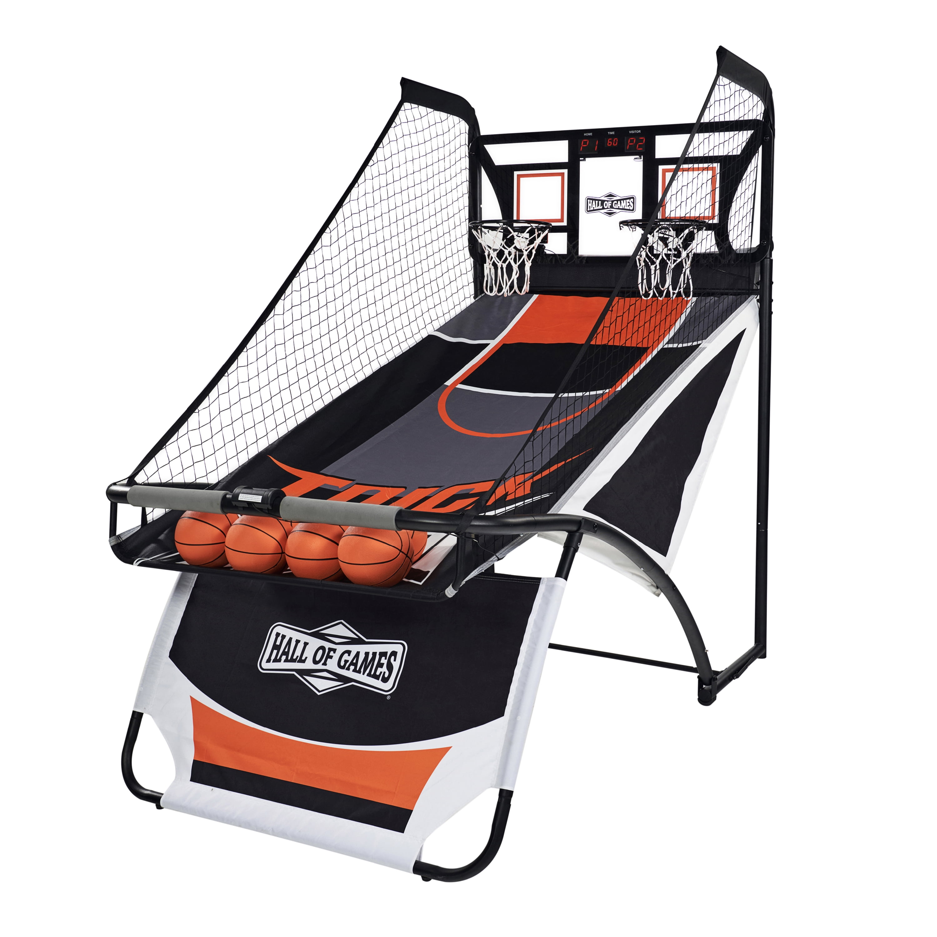 EZ-Fold Arcade Basketball Game, 84 inch Indoor, Steel Frame, Black, by Hall of Games