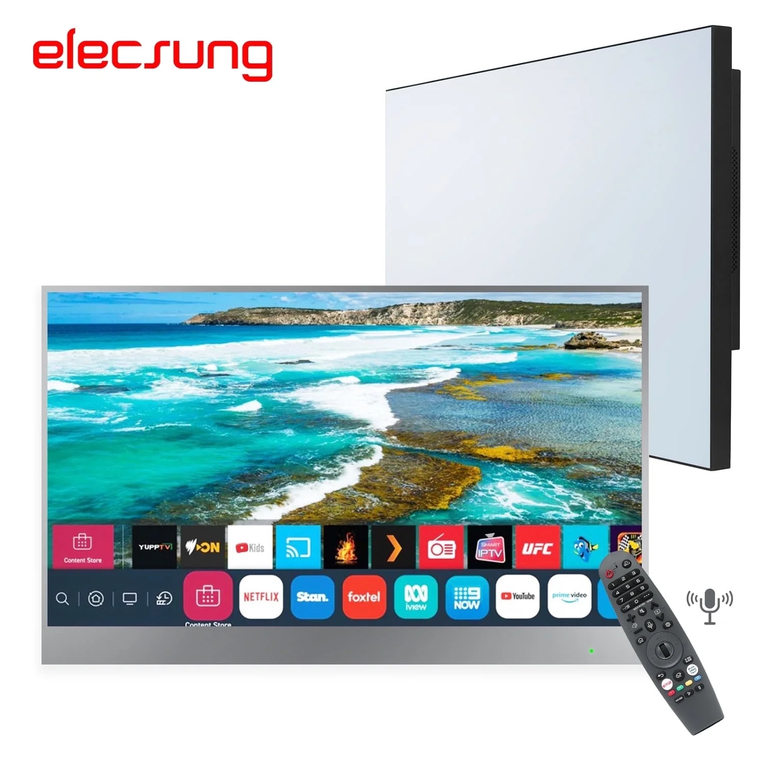 Elecsung 22 inches Magic Mirror Smart Television for Bathroom Waterproof Wifi ATSC webOS Built-in Alexa Bluetooth