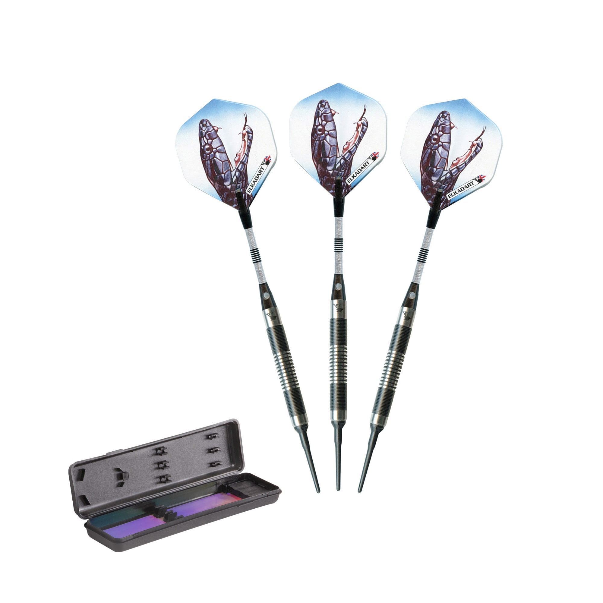 Elkadart Black Mamba 80% Tungsten Professional Soft Tip Dart Set, 14 Grams