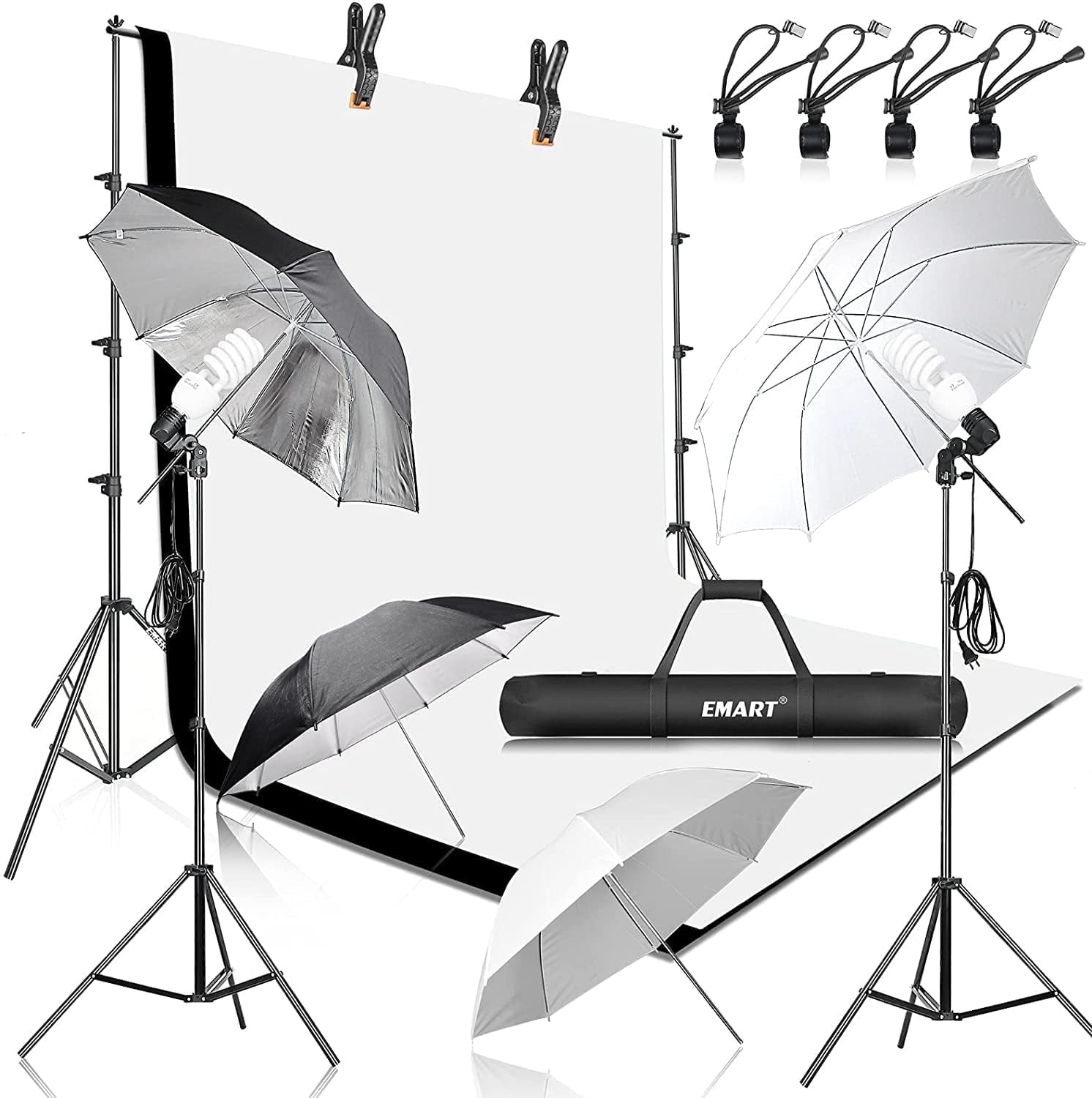EMART 10×10ft Heavy Duty Backdrop Lighting Kit with Adjustable Stand, Aluminum Frame for Studio Photography, Video and Events