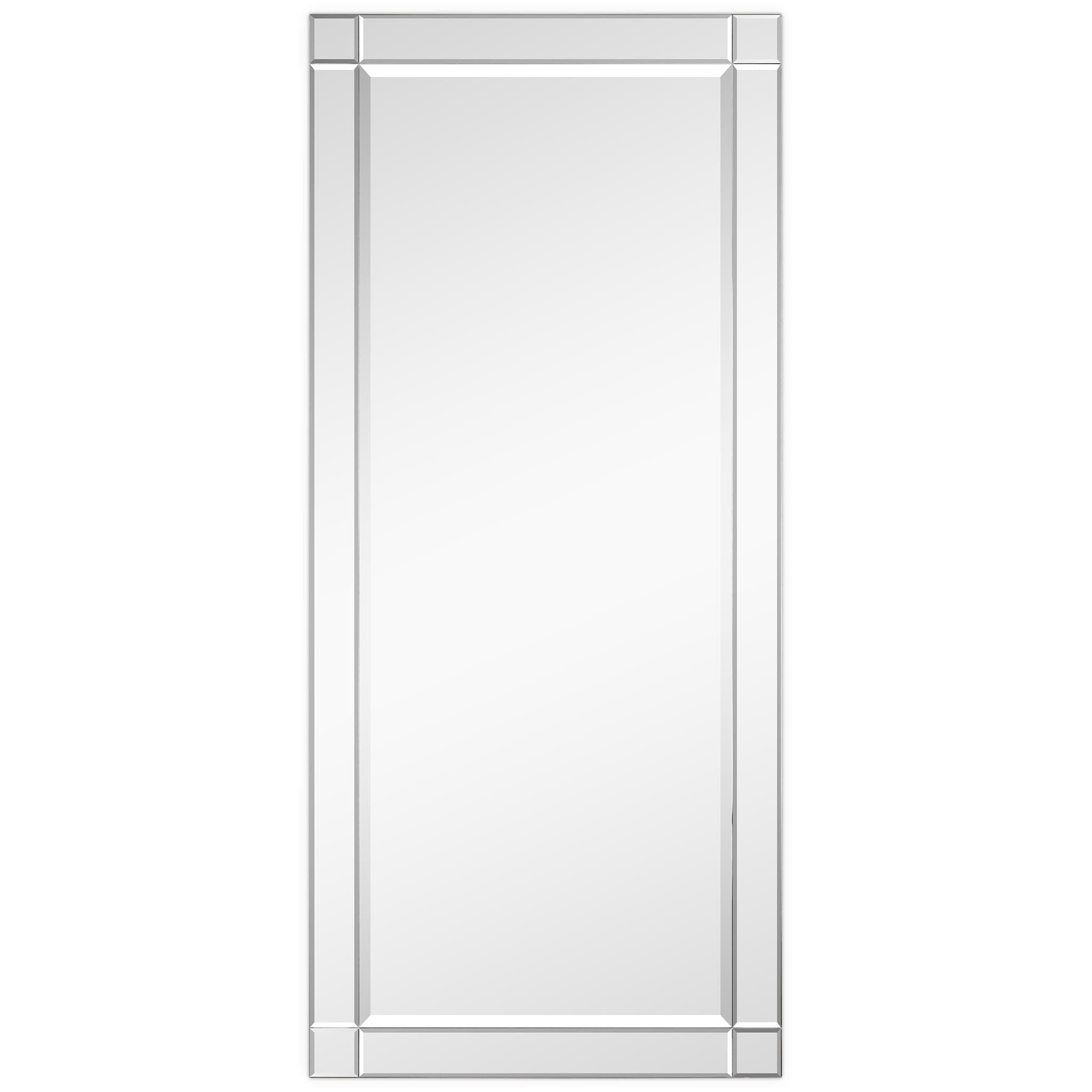 Empire Art Direct Moderno Squared Corner Beveled Rectangle Wall Mirror, 24" x 54", Ready to Hang