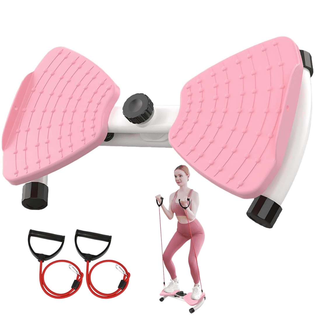 Slim Waist Twister, 300 lbs Silent Ab Toner Machine for Women, Core Workout Board Exercise Twist Boards, Home Gym Equipment for Hourglass Figure, Balance Board for Foot Massage and Weight Loss(Pink)