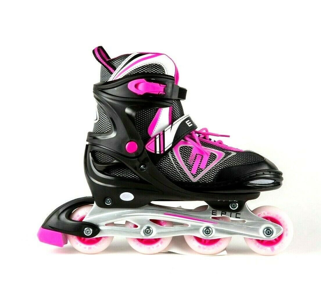 Epic Fury Adjustable Inline Roller Skates w/LED Light Up Wheels