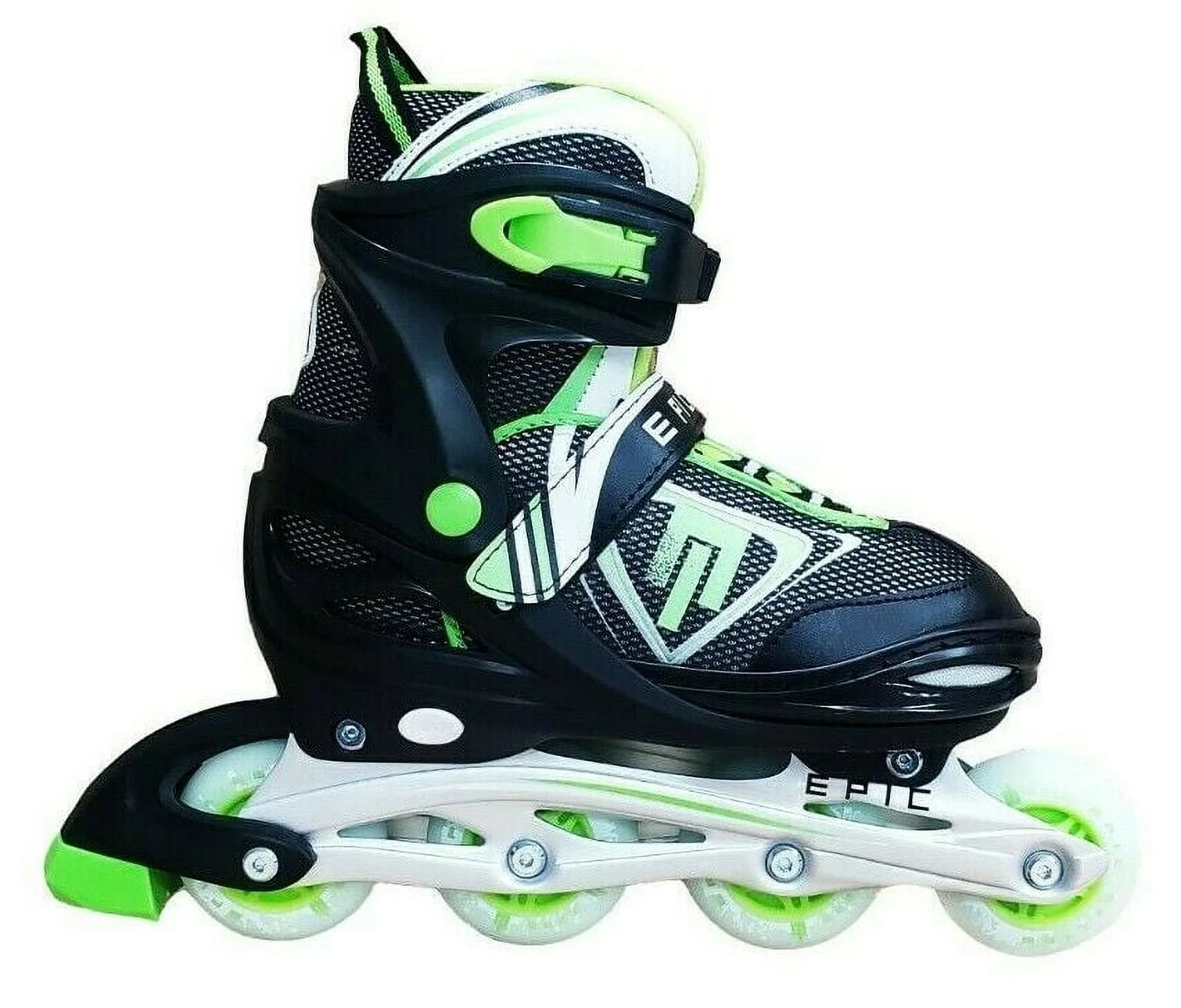 Epic Rage Adjustable Inline Roller Skates w/LED Light Up Wheels
